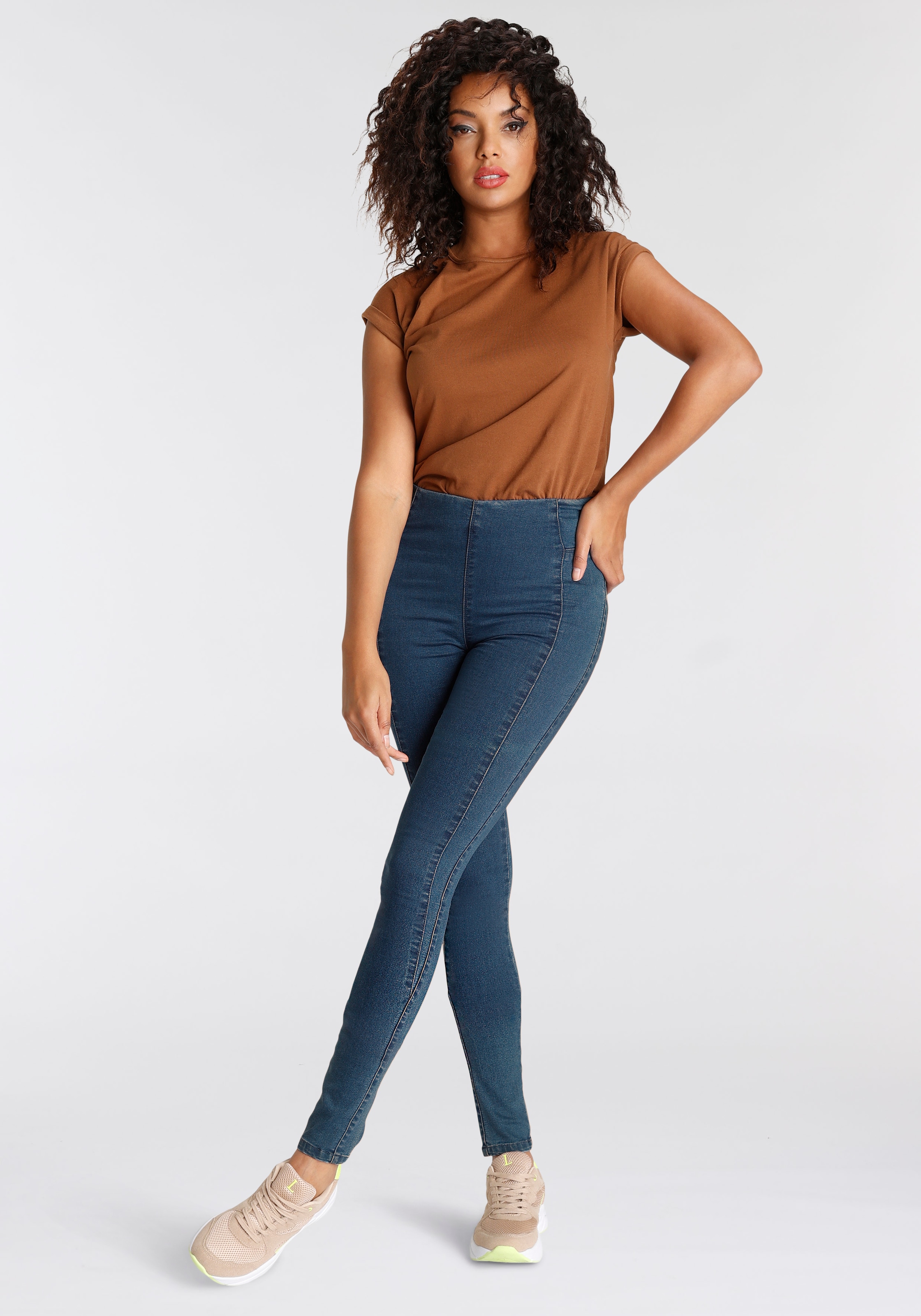Arizona Jeansjeggings, extra-eng geschnittene Beinform, hohe Leibhöhe