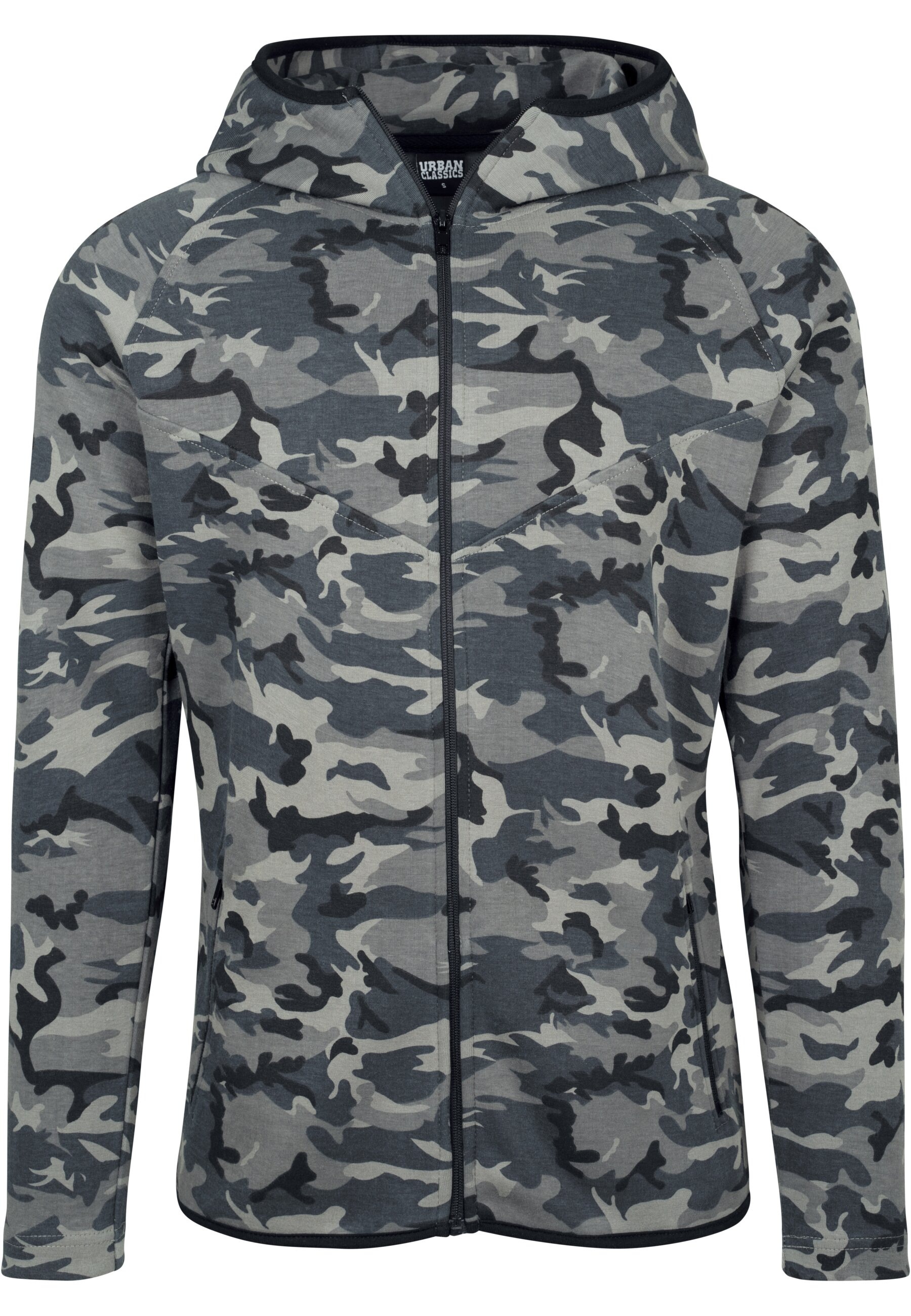 URBAN CLASSICS Allwetterjacke "Urban Classics Herren Interlock Camo Zip Jacket", (1 St.), mit Kapuze