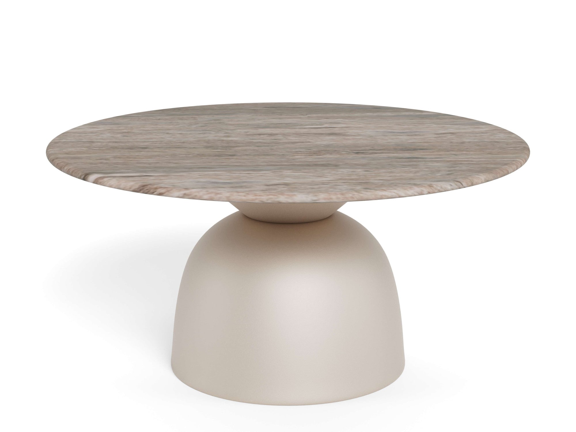 ACTONA GROUP Couchtisch "Ferrol Beistelltisch– stilvoll & modern mit eleganter Marmorplatte" Rund. Grauer Toronto Marmor, raues Stahlgestell, grau. Ø: 80 cm