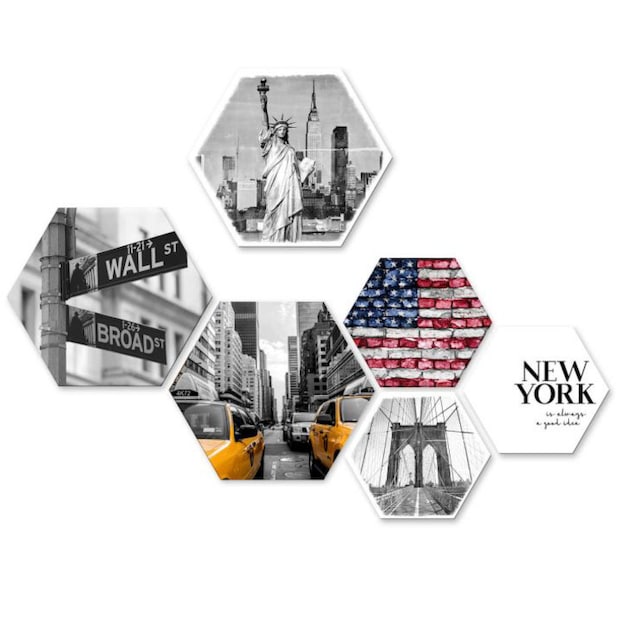 Wall-Art Mehrteilige Bilder »Typisch New York Collage«, (Set, 6 St.)  bestellen | BAUR
