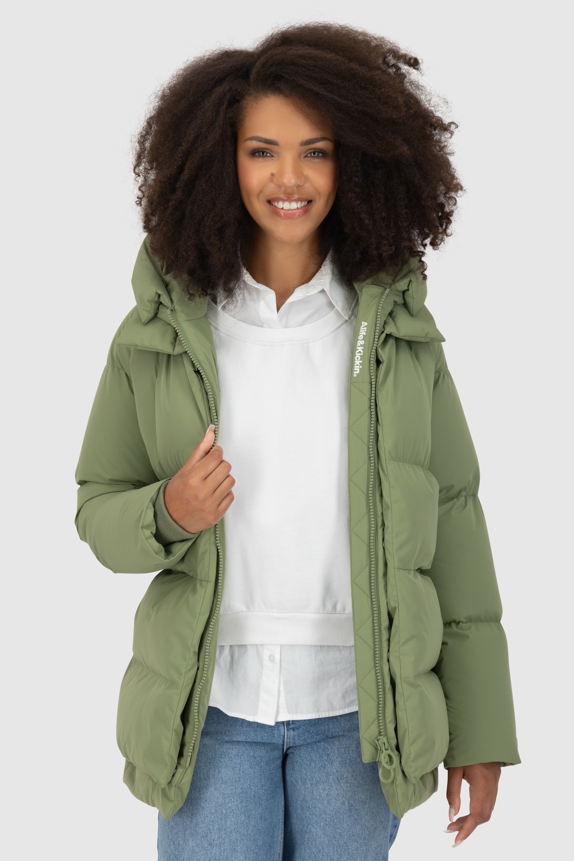 Alife & Kickin Winterjacke »Damen LykkeAK A«, mit Kapuze, Moderne gefütterte Jacke mit großer gefütterter Kapuze