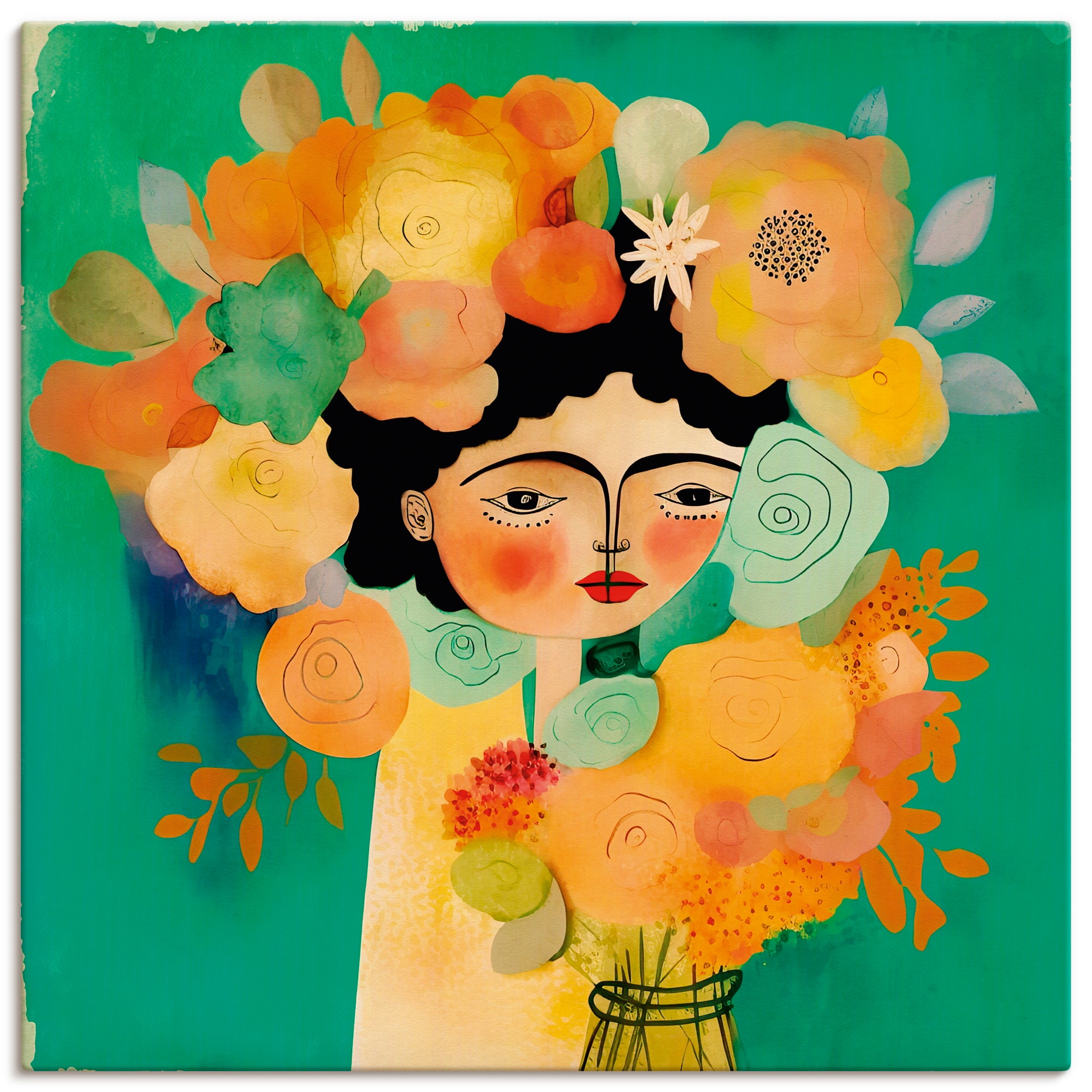 Artland Wandbild "Das Flüstern der Blüte" Bilder von Frauen 1 Stk. tlg. als Alubild, Leinwandbild, Poster, Wandaufkleber in verschied. Größen