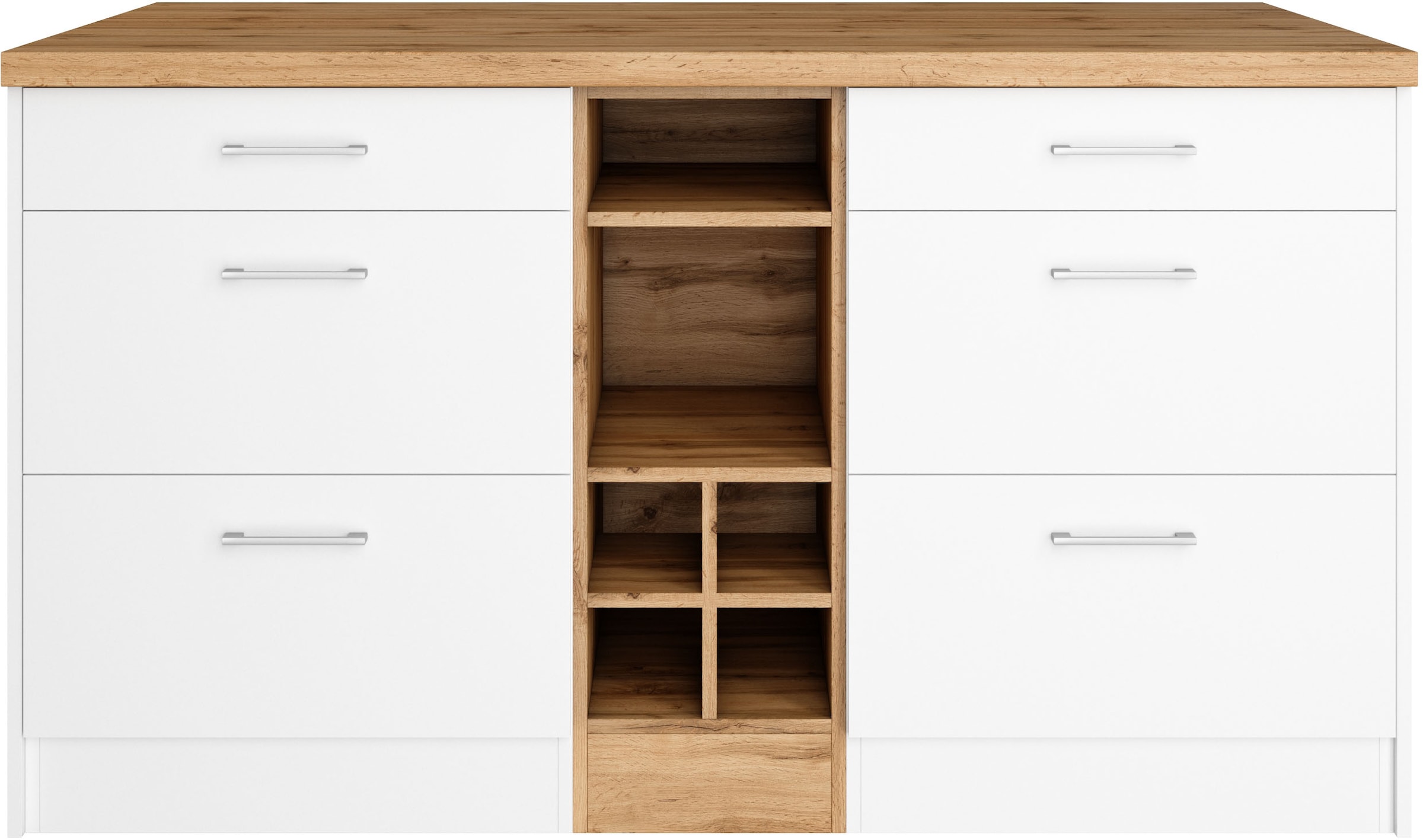 KOCHSTATION Kücheninsel »KS-Milan«, Stellmaß 153/100 cm, viel Stauraum, Lebensmittelpunkt: Küche