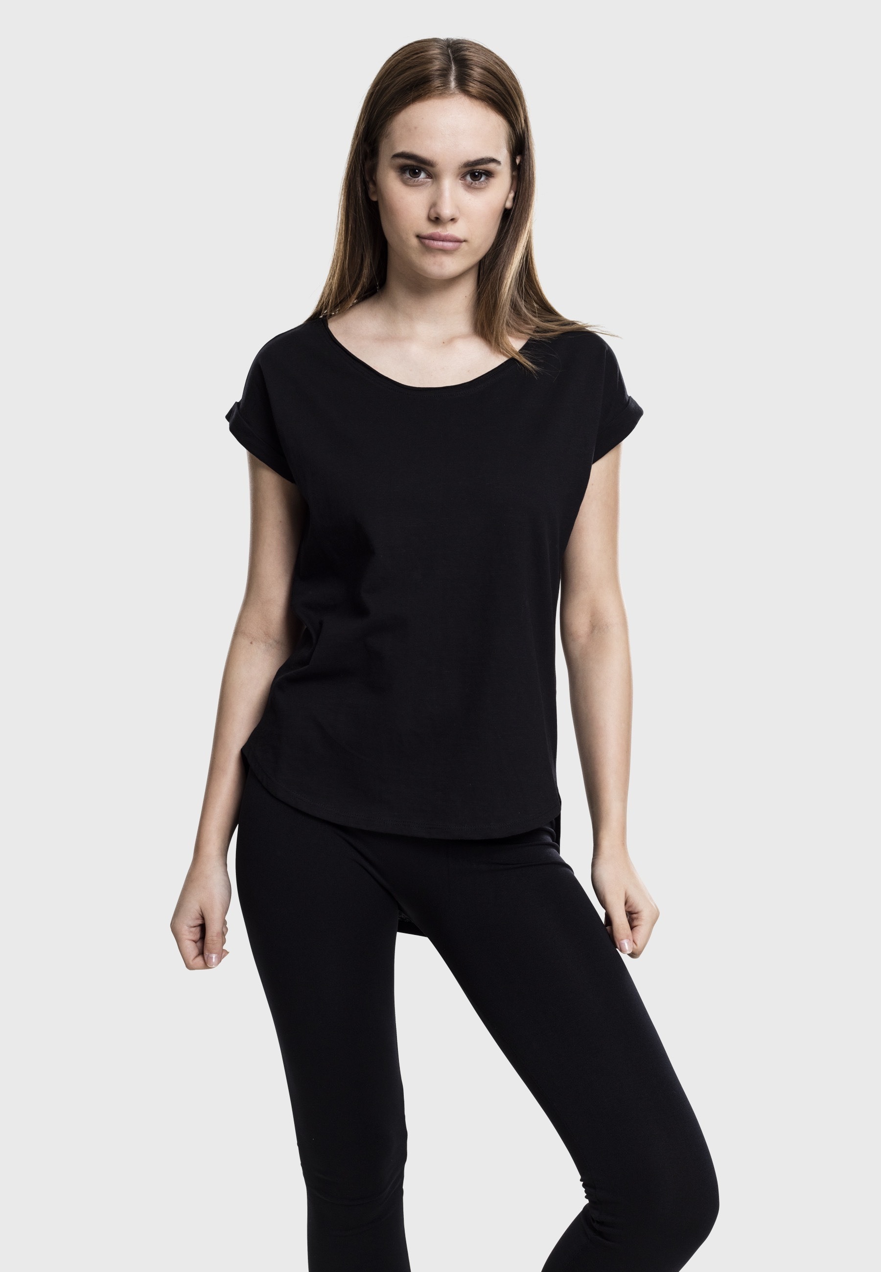 URBAN CLASSICS Kurzarmshirt "Urban Classics Damen Ladies Long Back Shaped S günstig online kaufen