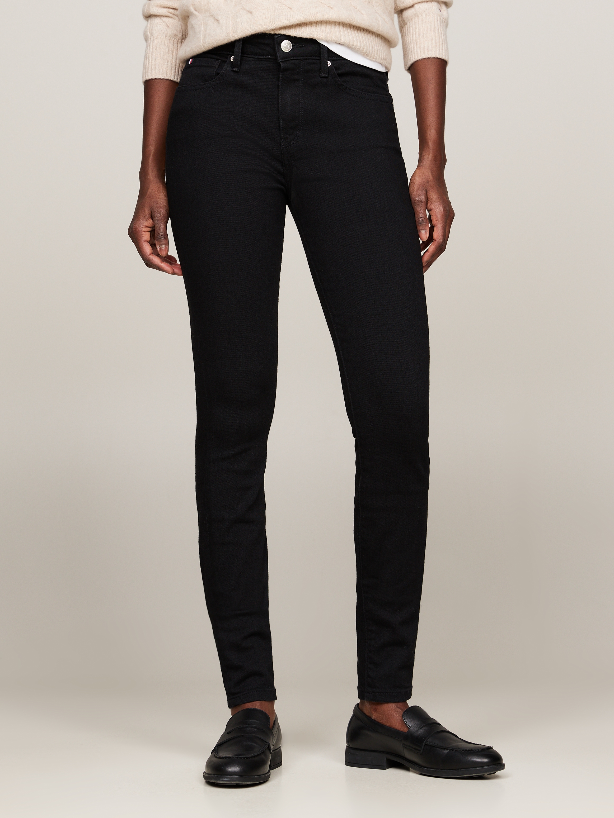 Skinny-fit-Jeans »COMO SKINNY RW BLACK«, mit Tommy Hilfiger Logo-Badge