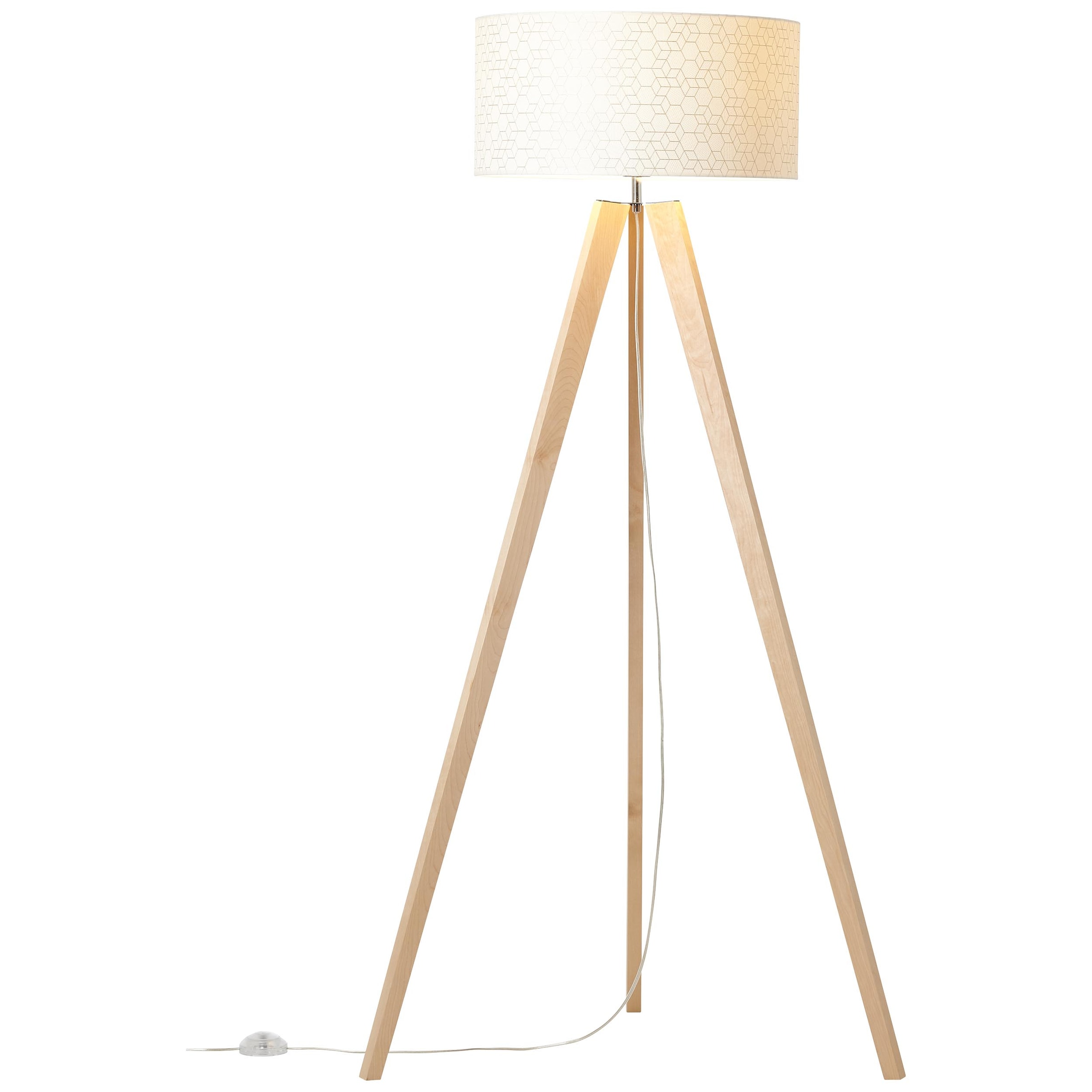 Home affaire Stehlampe »Davos«, 1 flammig-flammig, mass. Holz, Dreibein,  Leinenschirm / Stoff - Schirm Ø 45 cm, H 149 cm | BAUR