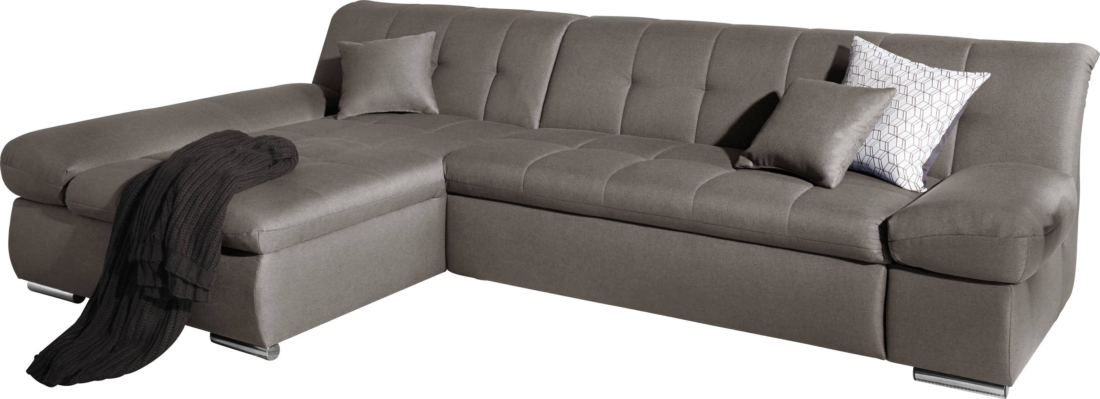DOMO collection "MONA 297x173 cm, modern und komfortabel" whlw. mit Bettfunktion, L-Form