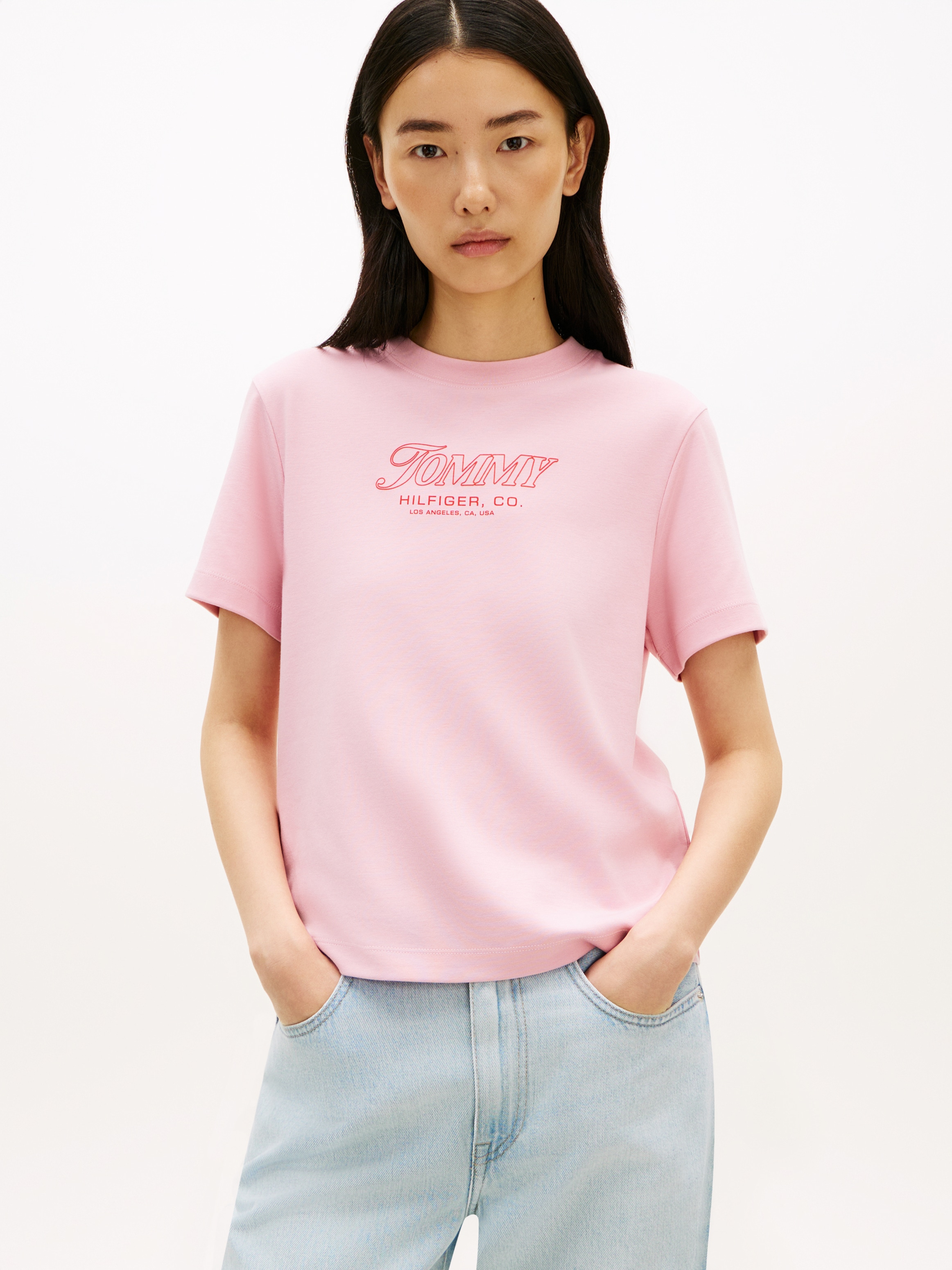 Tommy Hilfiger Kurzarmshirt »TILT GRAPHIC REG C-NK SS TEE« mit großem Logo-Print