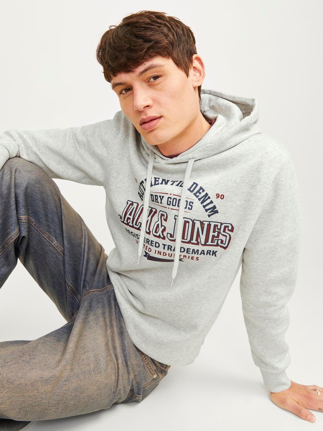 Jack & Jones "JJELOGO SWEAT HOOD 2 COL 24/25 NOOS", mit Logo Print günstig online kaufen
