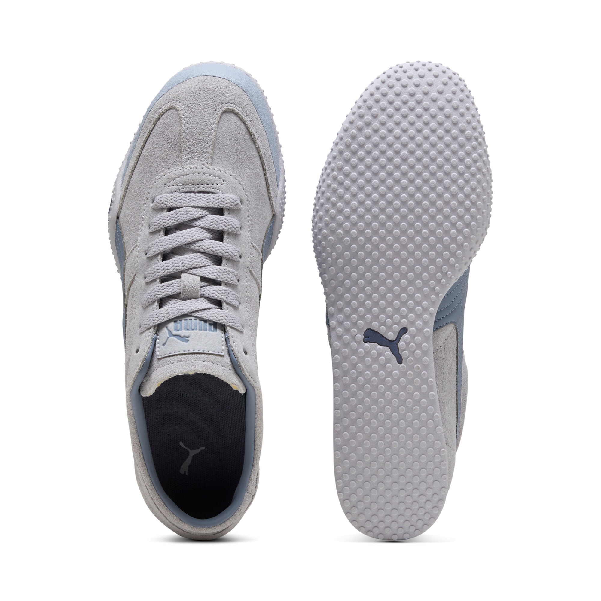 Sneaker PUMA "BELLA UT CLASSIC", Damen, Gr. 40,5, vibrant silber, gray sky, Leder, mehrfarbig, Schuhe Sneaker, aus Leder, mit Synthetik-Innenmaterial, mit Schnürverschluss 3