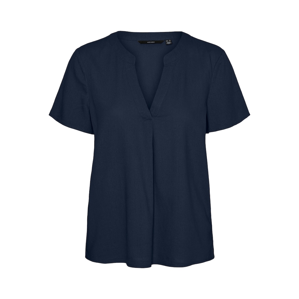 Vero Moda Blusenshirt »VMMYMILO SS V-NECK TOP WVN GA«