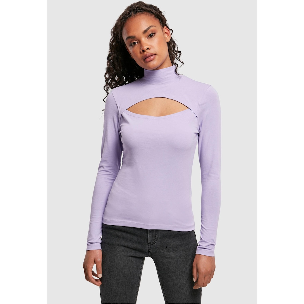 URBAN CLASSICS Langarmshirt »Urban Classics Damen Ladies Cut-Out Turtleneck Longsleeve«, (1 tlg.)