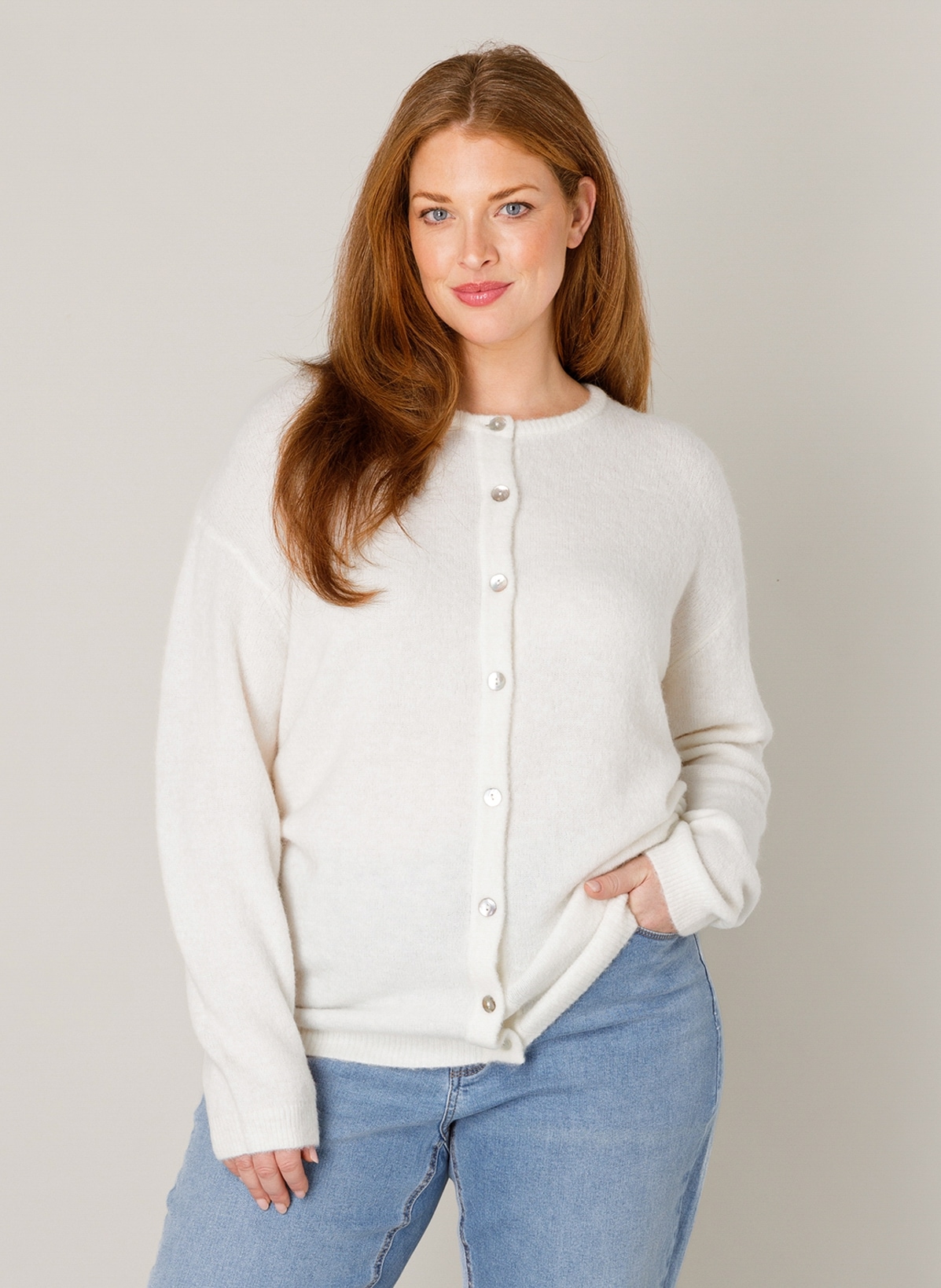 Base Level Curvy Cardigan "Yulia", mit Woll-Anteil und Knopfleiste günstig online kaufen