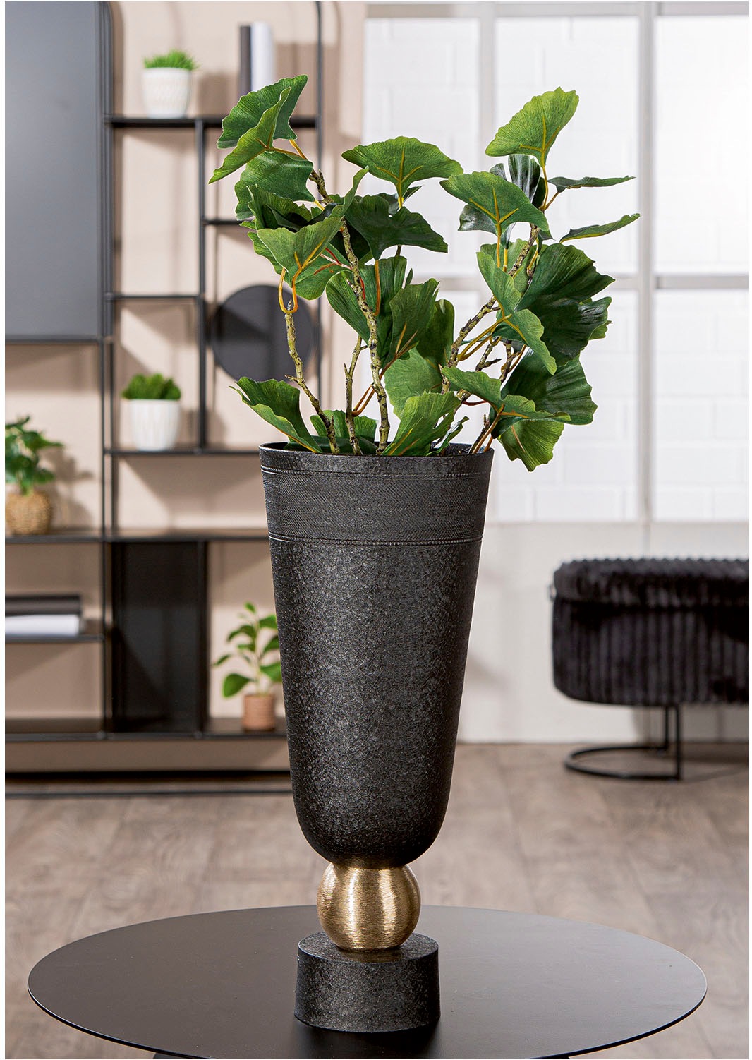 Casablanca by Gilde Tischvase "Vase konisch Nama schwarz"