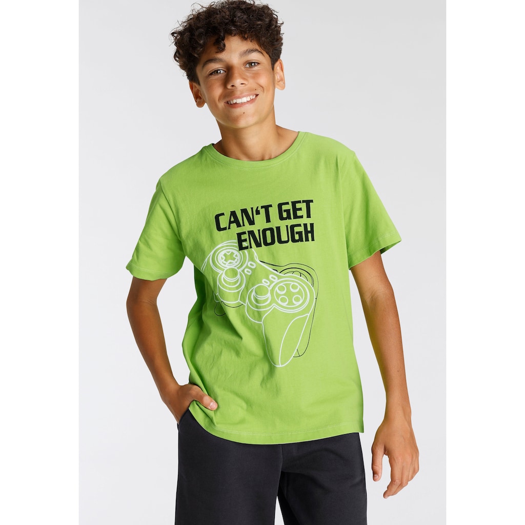 KIDSWORLD T-Shirt & Bermudas »CAN´T GET ENOUGH - Spruch«, (Set, 2 tlg.)