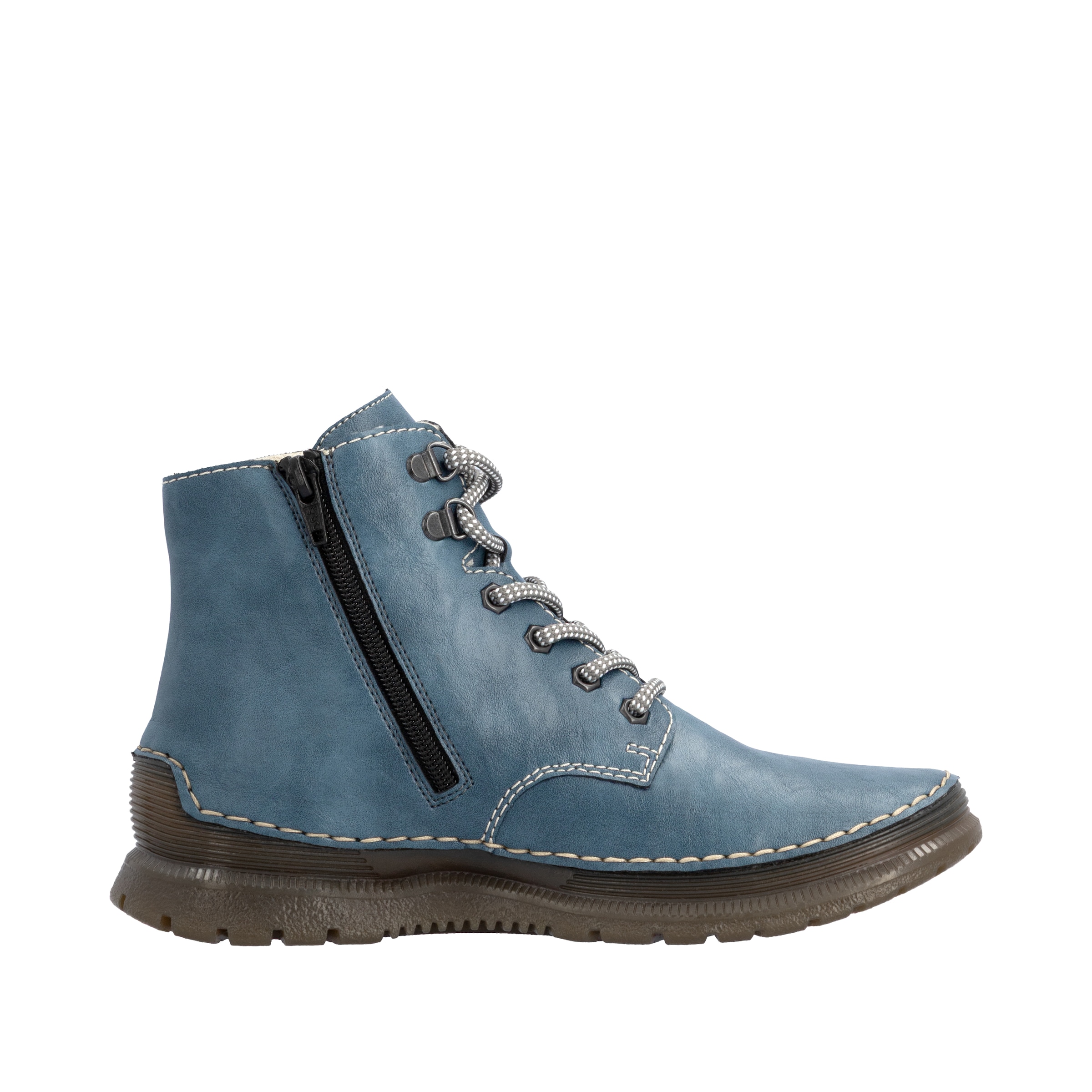 Rieker Schnürboots  Keilabsatz, Herbstboots mit modischen Kontrastnähten