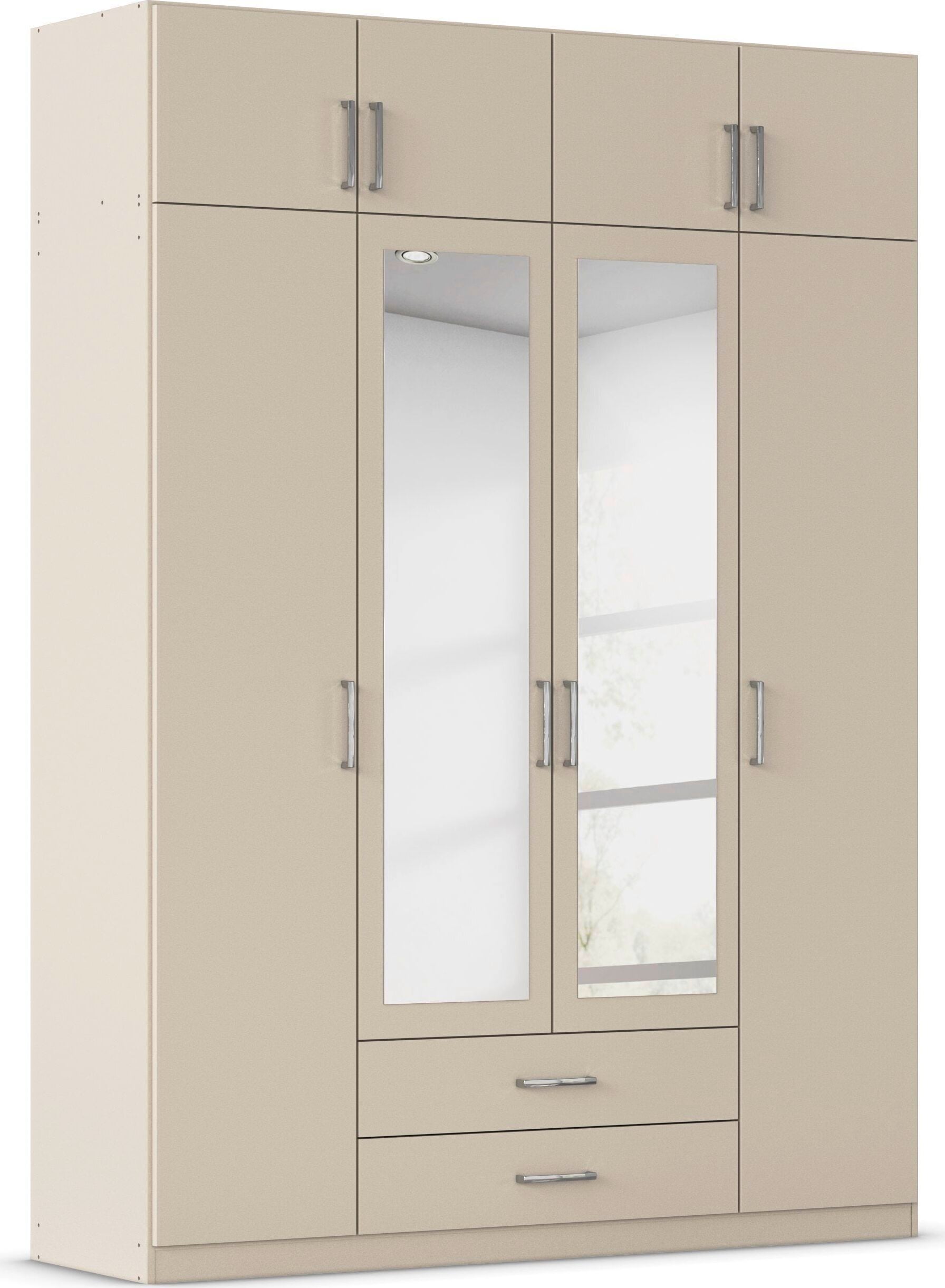 rauch Kleiderschrank "Schrank Garderobe Wäscheschrank GAMMA in 4 Breiten 91-226 cm" 3 verschiedene Ausstattungen BASIC/CLASSIC/PREMIUM (inkl. SOFT-CLOSE), mit Schubladen und Schrankaufsatz sowie Spiegel MADE IN GERMANY