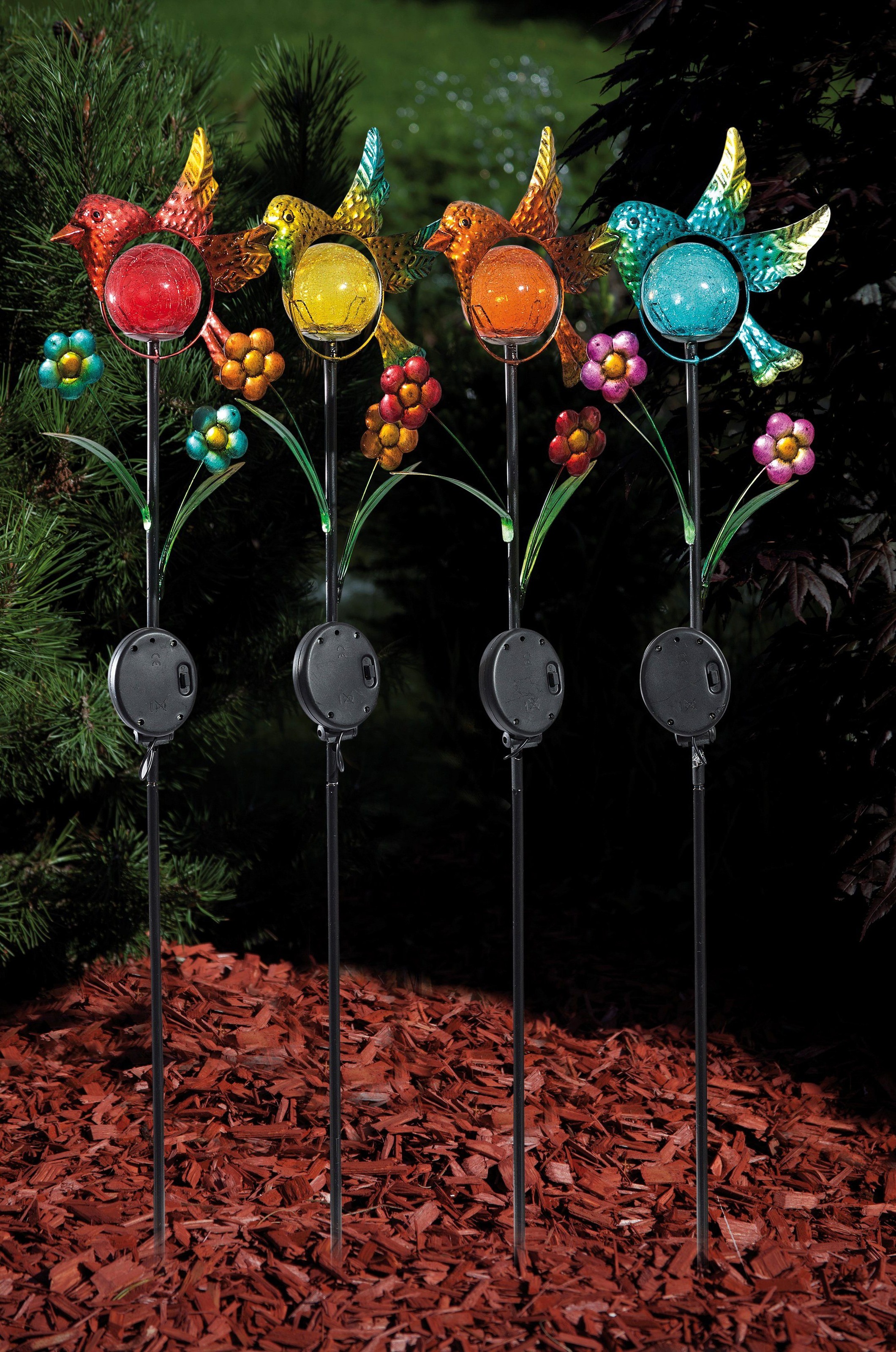 Gartenstecker Vogel 4er-Set