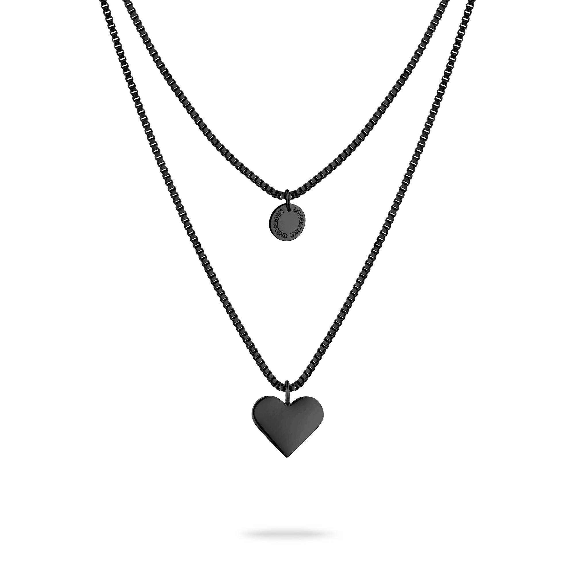 Liebeskind Berlin LJ-1594-N-45 Layered Love Heart Necklace Black