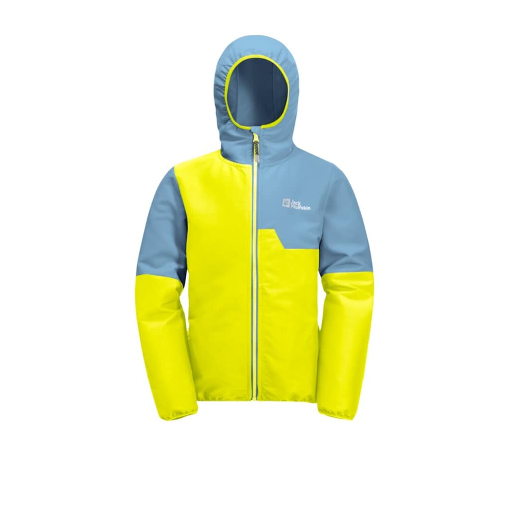 Jack Wolfskin Softshelljacke »TURBULENCE HOODED JKT K«, mit Kapuze, Kapuze: fest mit der Jacke verbunden