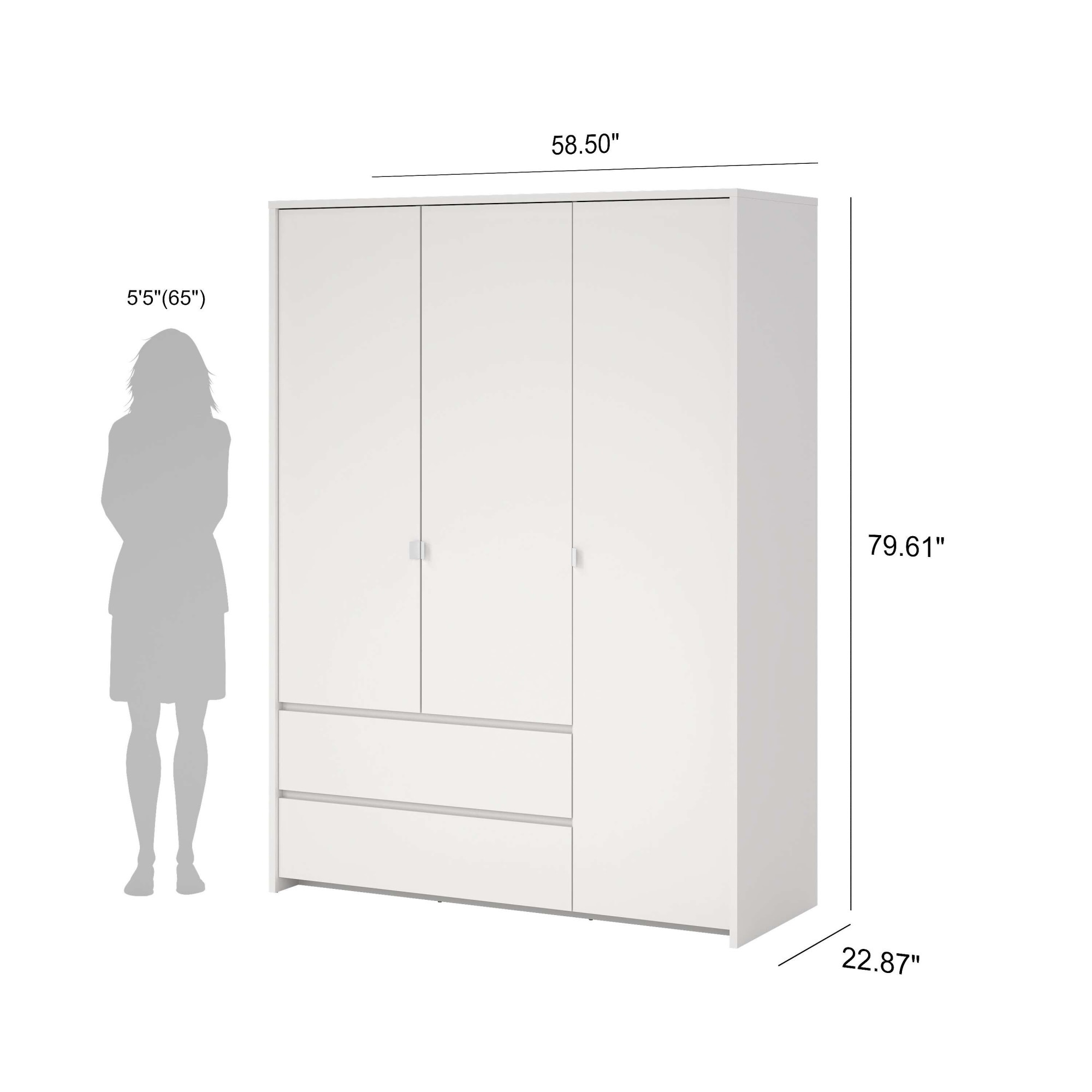 Home affaire Garderobenschrank »Next Kleiderschrank mit 3 Türen und 2 Schubladen« Praktische Fächer zur besseren Organisation