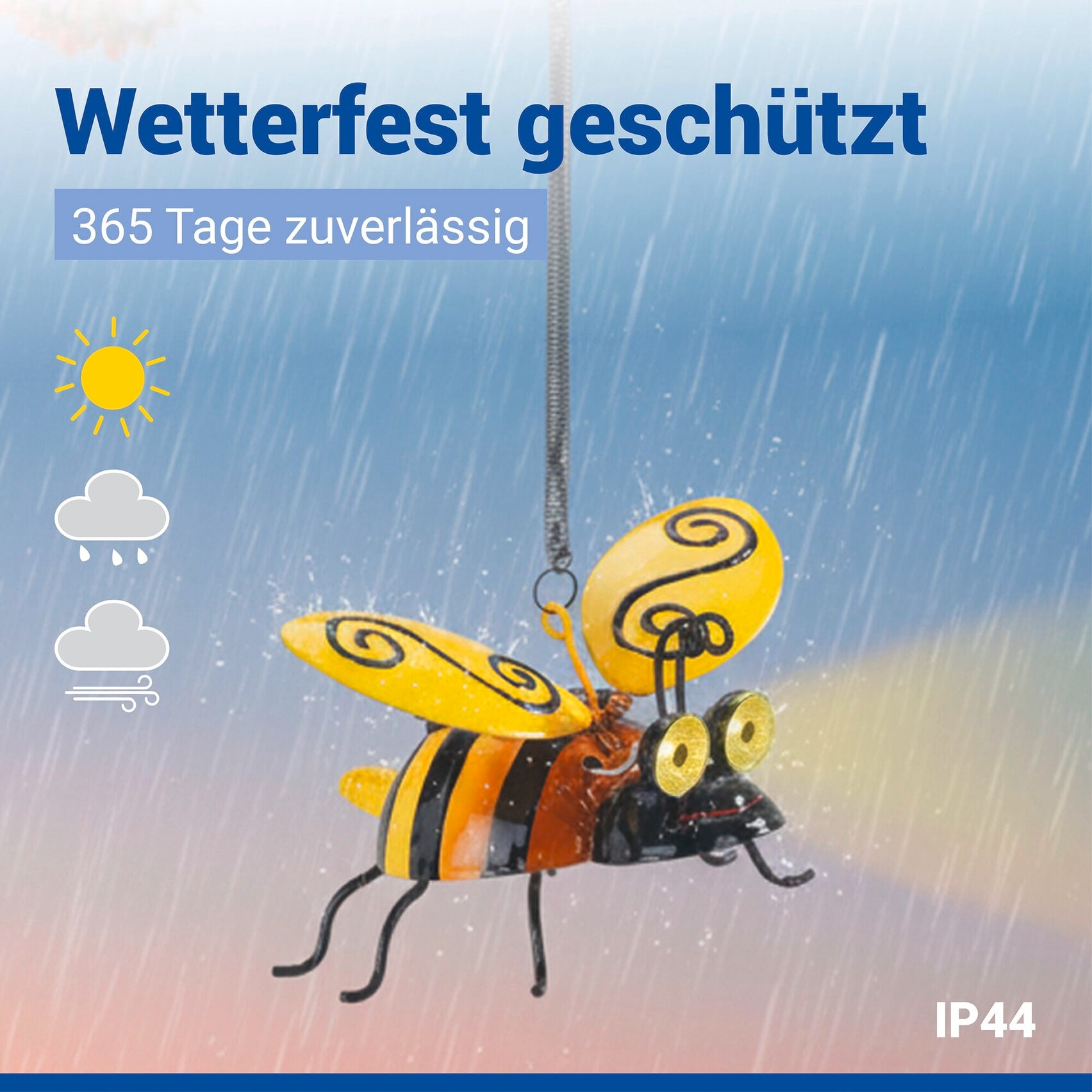 Maximex LED Gartenleuchte »Modell Biene« Warmweiß solarbetriebene Gartendekoration, leuchtet bis zu 8 Stunden