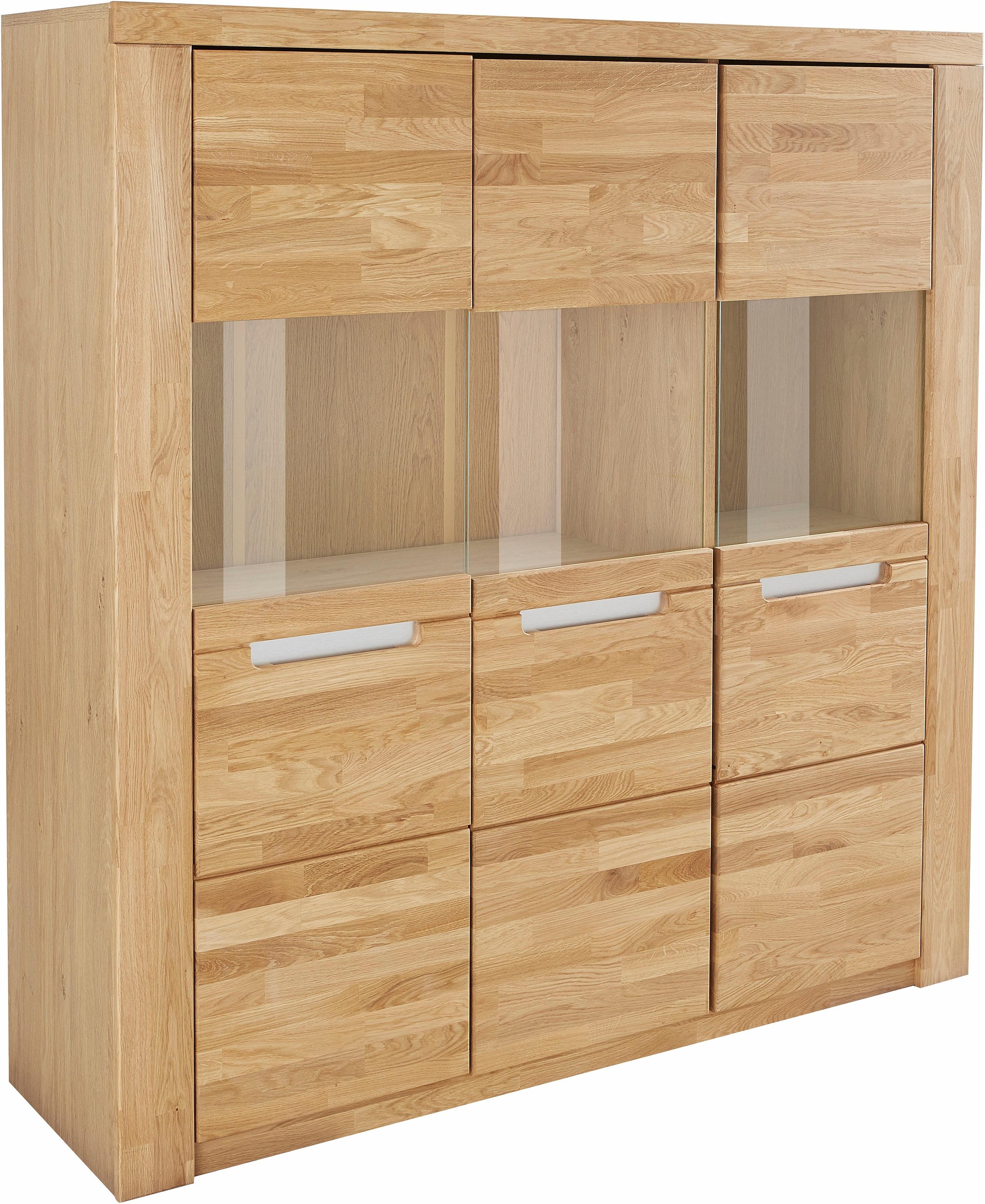 Home affaire Highboard "Kolding", Breite 140 cm mit 3 Glastüren günstig online kaufen