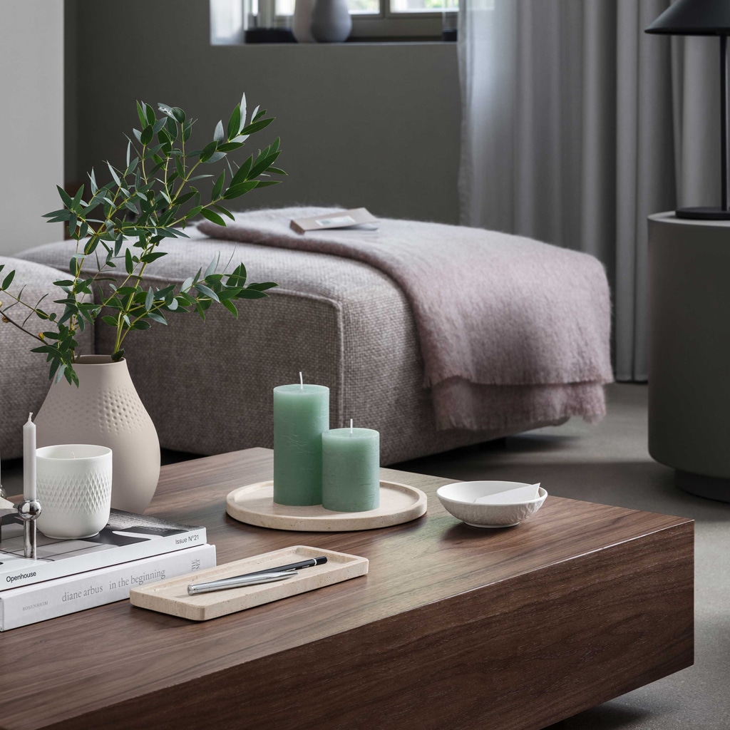 Villeroy & Boch Servierplatte »Servierplatte Manufacture Travertine 25,5 x 10,5 cm beige« Handarbeit