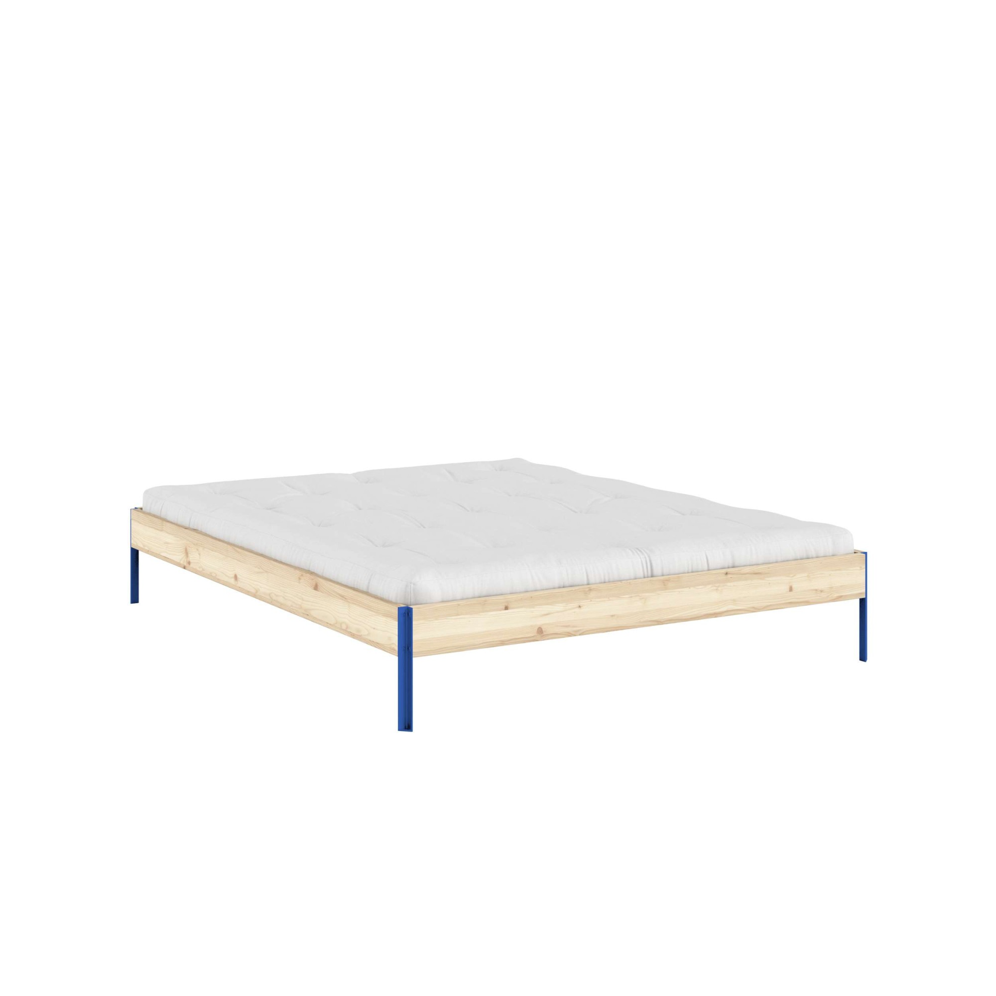 Bettgestell KARUP DESIGN, B:166cm H:34cm L:206cmraw, vivid blau, Betten, "CORE BED Bodenbett, Holzrahmen, Futonbett, Jugendbett, Holzbett",