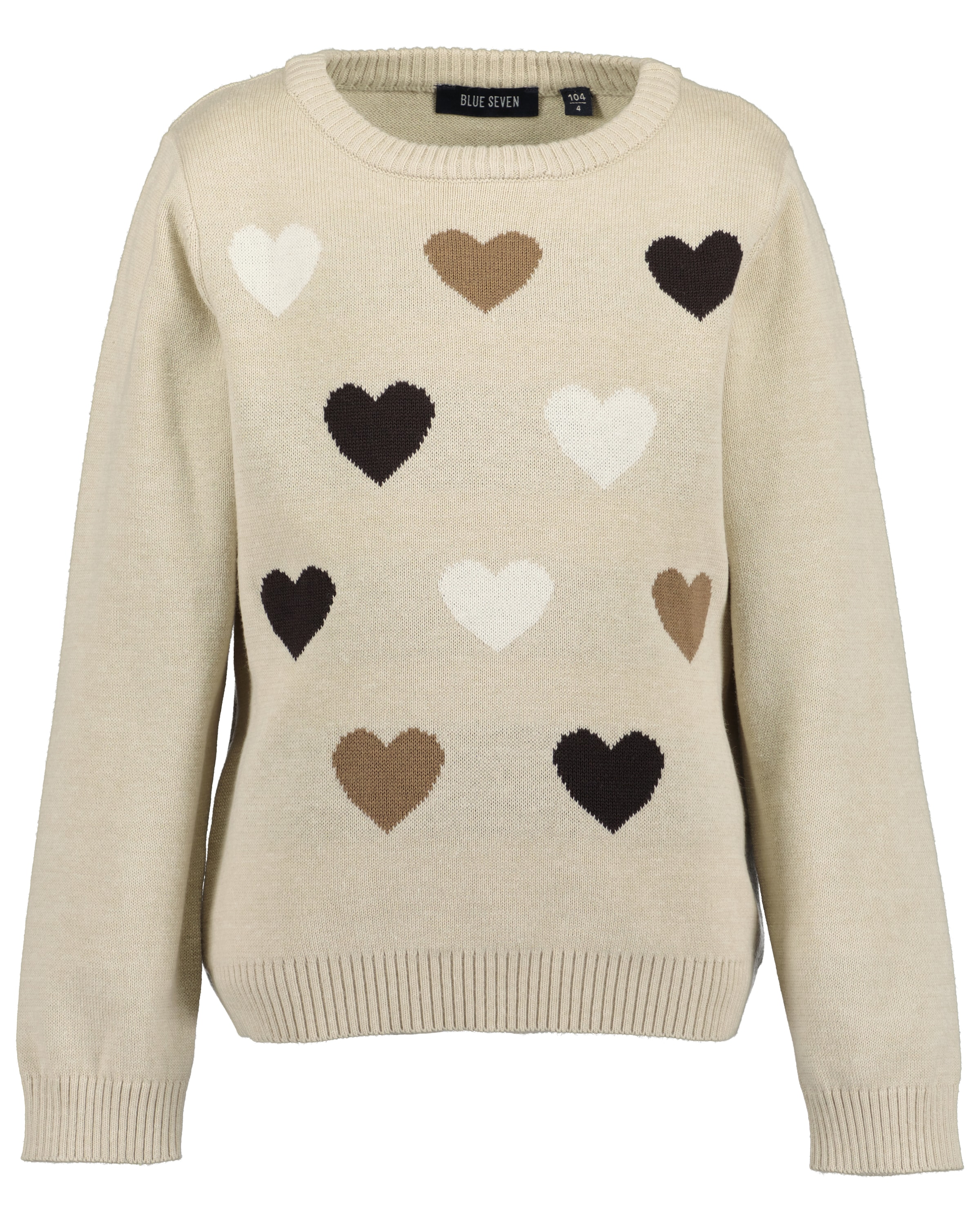 Blue Seven Strickpullover Baumwollmischung, tolles Herz-Intarsienmuster im Vorderteil