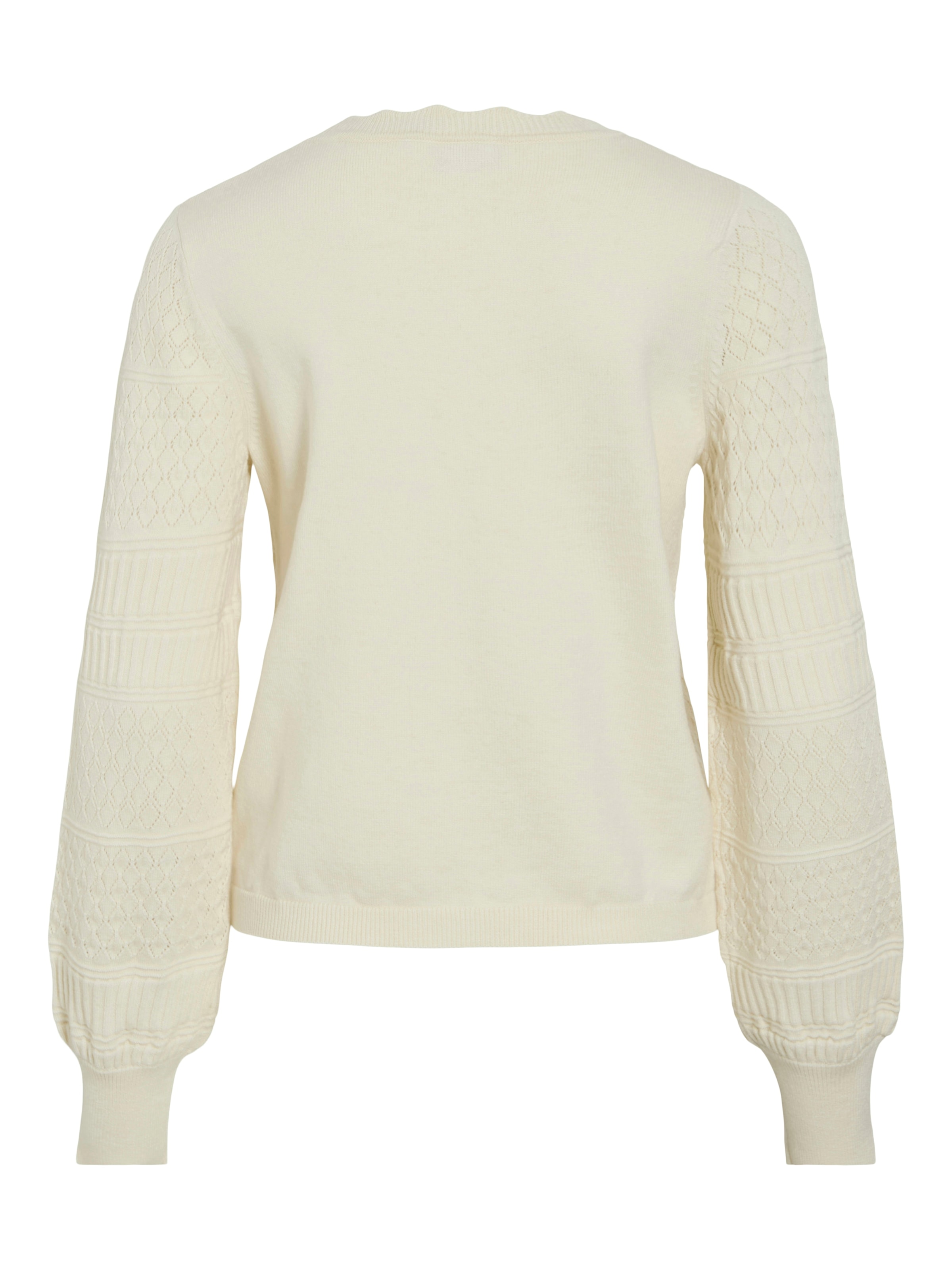 Vila Strickpullover »VIMILOS L/S O-NECK POINTELLE TOP - NOOS«