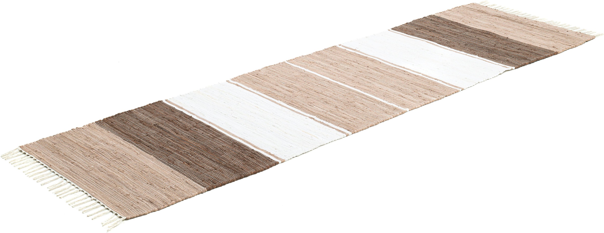 THEKO Teppich "Stripe Cotton, handgewebt" rechteckig 5 mm Höhe Flachgewebe, günstig online kaufen