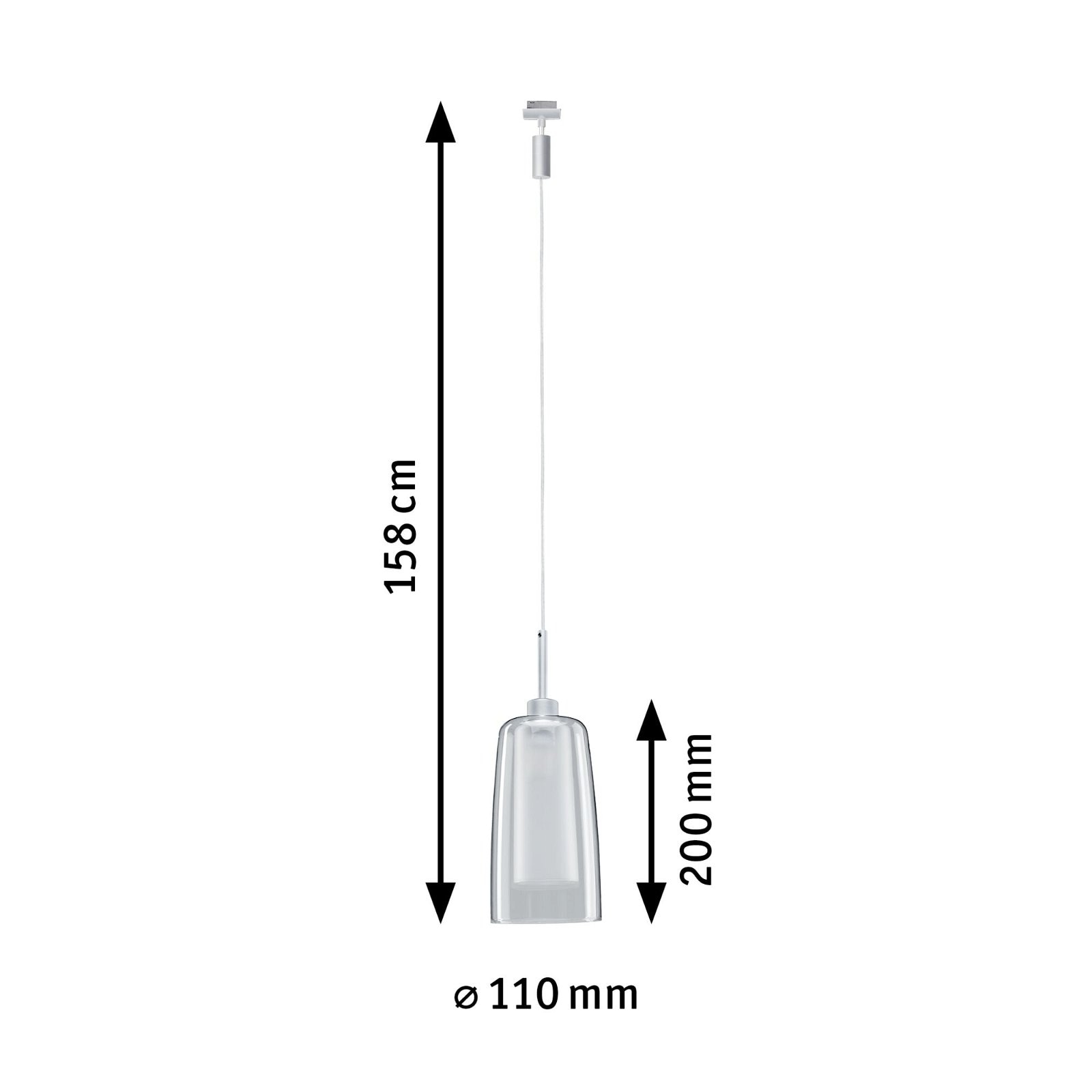 Paulmann Schienensystem-Leuchten »URail Pendel Arido II GU10 560lm 5W 2700K 230V Chrom matt, Klar, Satin«