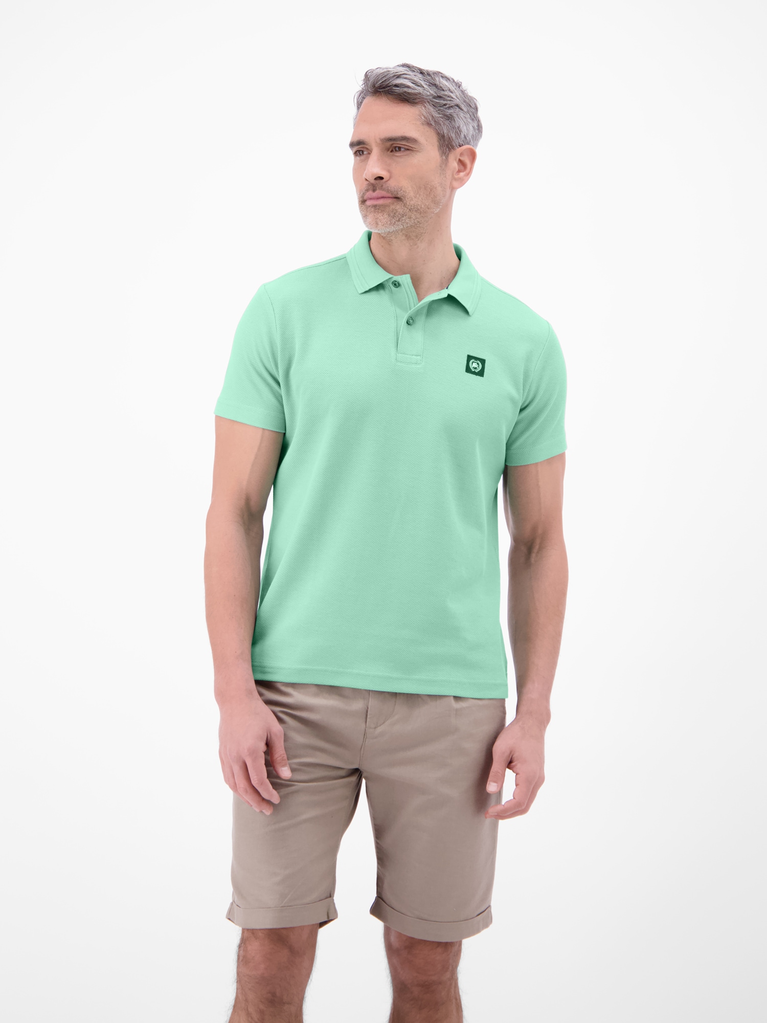 Poloshirt LERROS, Herren, Gr. M, classic navy, Single Jersey, Obermaterial: 100% Baumwolle, unifarben, normal hüftbedeckend, Rundhals, Shirts, Kurzarm mit Logo-Badge