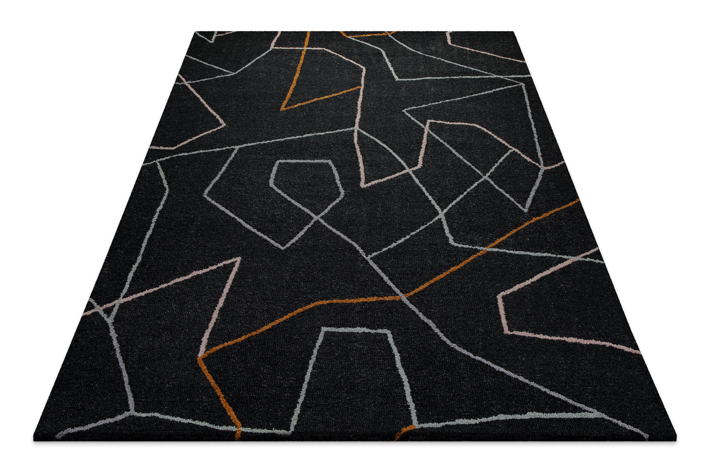 Teppich WECON HOME "Nox", anthrazit, B:70cm H:6mm L:140cm, Schurwolle, Teppiche, Teppich, Wollteppich, abstrakt, hochwertig, handgetuftet, robust, modern 2