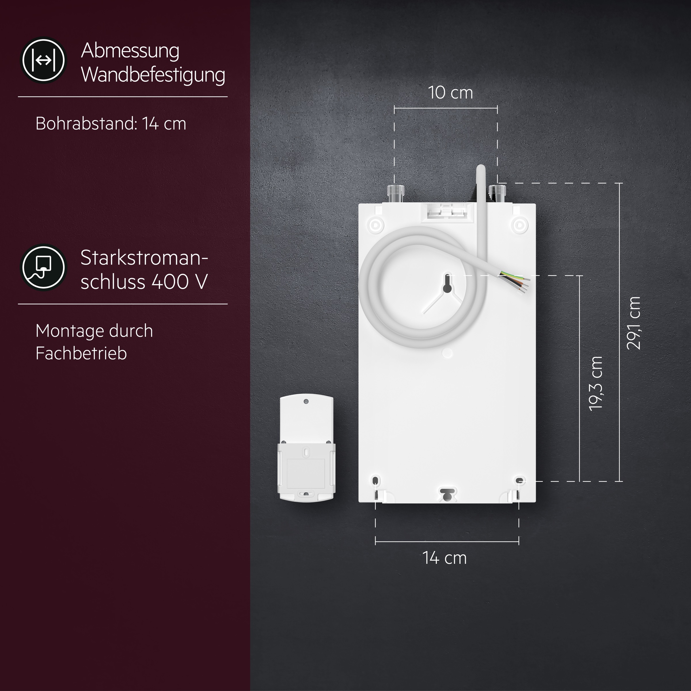 AEG Haustechnik Kompakt-Durchlauferhitzer »DDLE Kompakt FB«, 11/13 kW umschaltbar, Fernbedienung, Untertischmontage, für die Küche