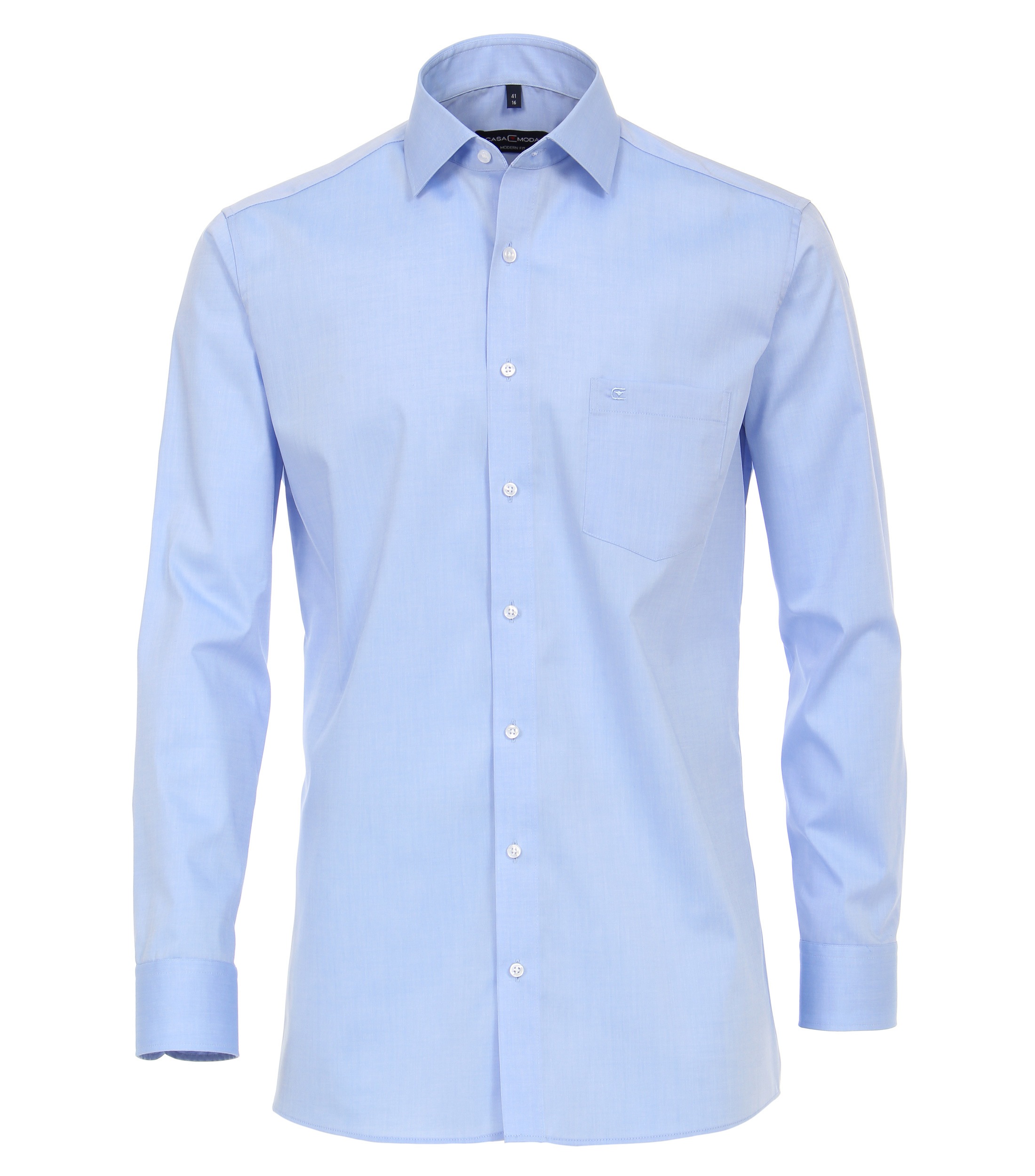 Businesshemd CASAMODA "CASAMODA Businesshemd uni", Herren, Gr. 39, Normalgrößen, blau (himmelblau), 100% Baumwolle, unifarben, schmal, Hemden