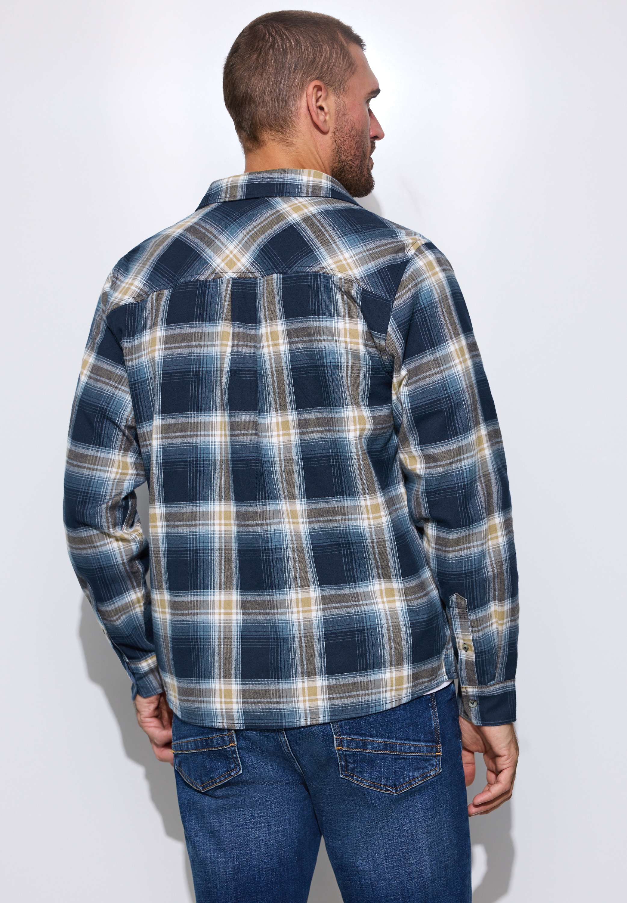 STREET ONE MEN Langarmhemd aus reiner Baumwolle
