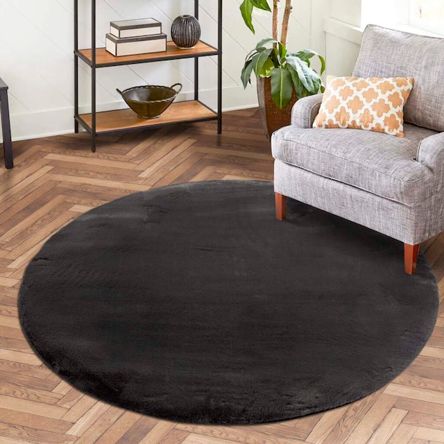 Carpet City Hochflor-Teppich »TOPIA400«, rund, besonders weich und  kuschelig durch Polyester, Uni-Farben | BAUR