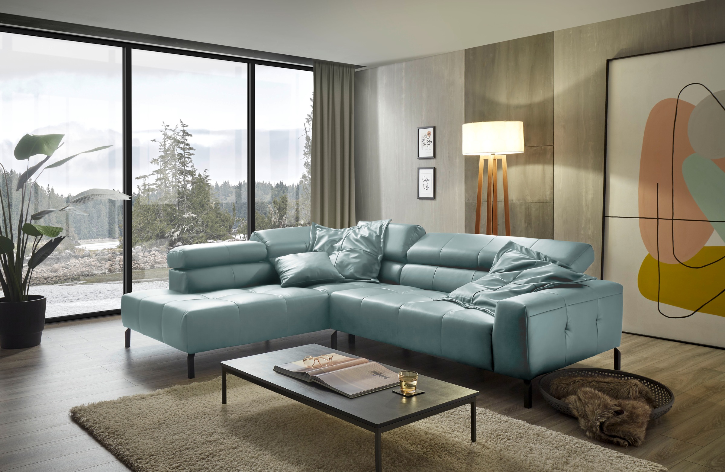 Places of Style Ecksofa "Cleveland, L-Form, incl. Kopfteilverstellung, Brei günstig online kaufen
