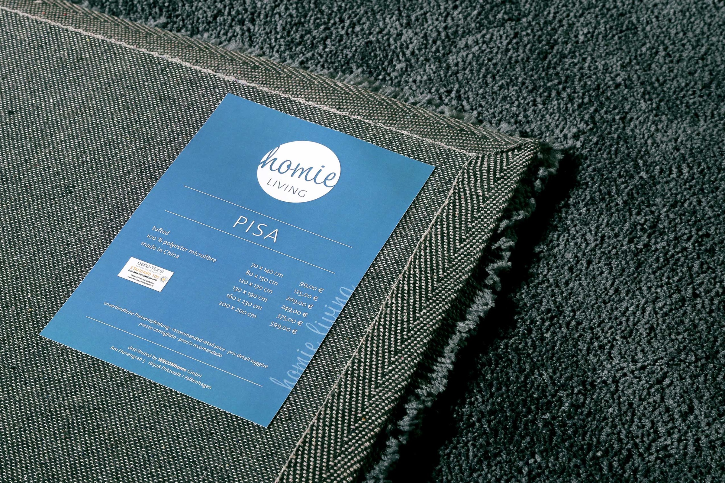 Homie Living Teppich »Pisa«, rund, 25 mm Höhe, Hochflor, Microfaser, uni, weich, Shaggy, Wohnzimmer, Schlafzimmer