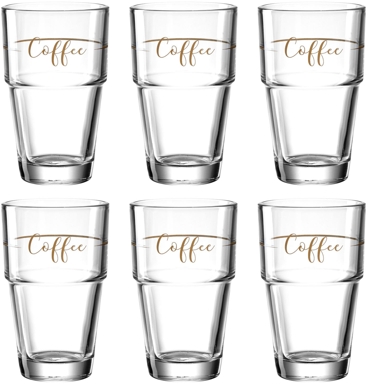 LEONARDO Latte-Macchiato-Glas "Gläser-Set SOLO "Coffee"" 410 ml, 6-teilig günstig online kaufen
