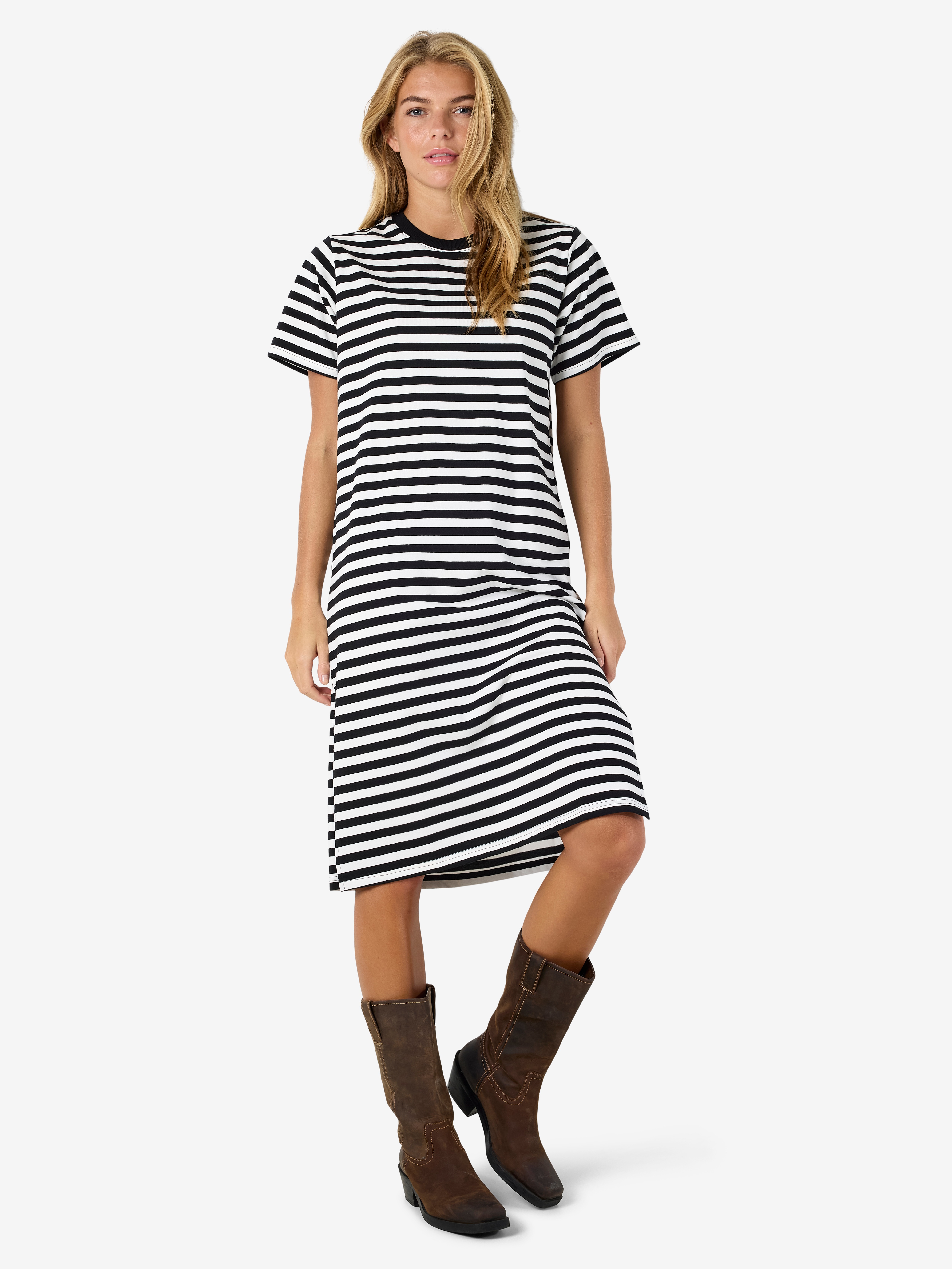 Thumbnail - Noisy may Shirtkleid "NMEMBER S/S STRIPE MIDI DRESS JRS NOOS" Ohne Taschen