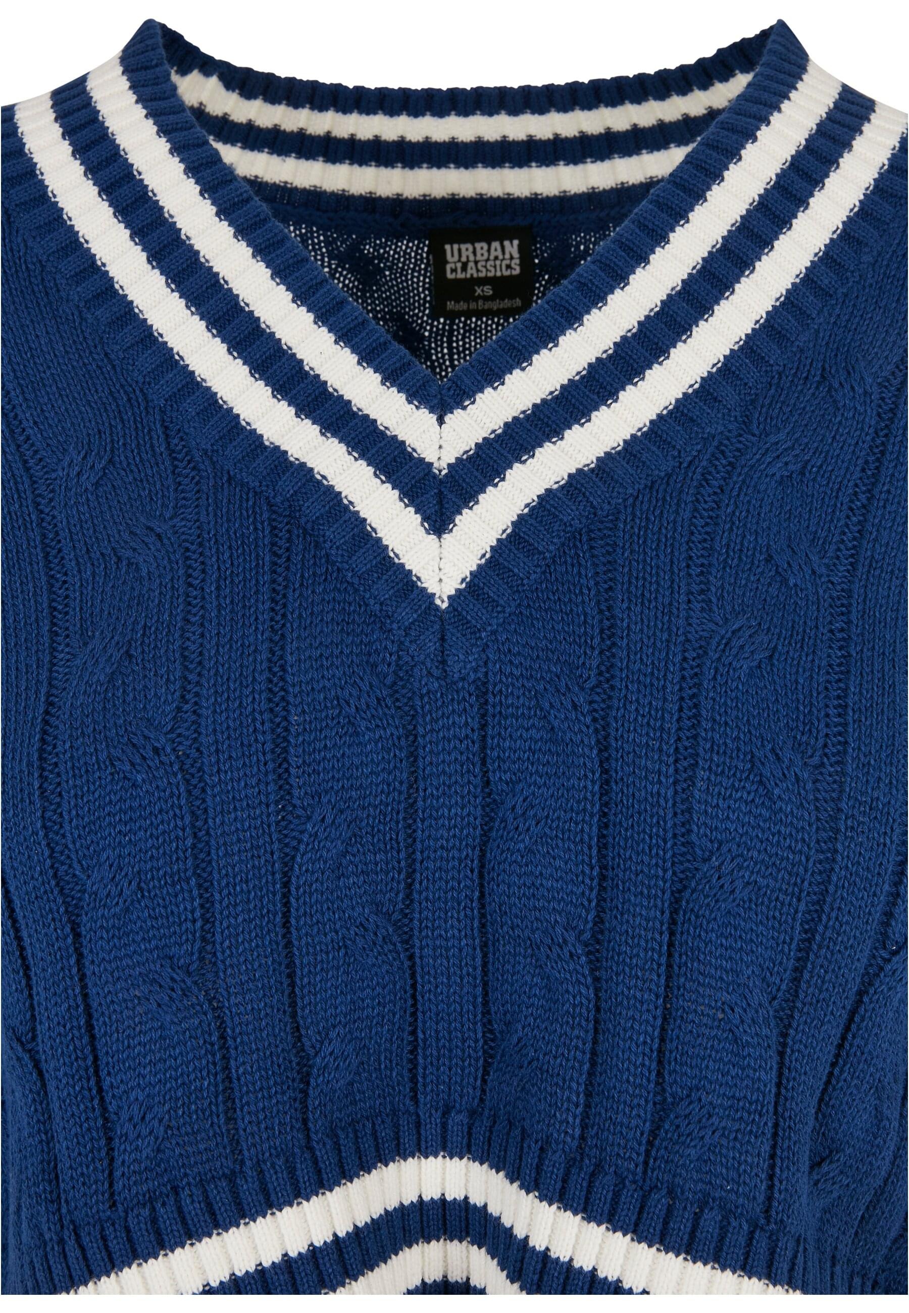 URBAN CLASSICS Rundhalspullover »Urban Classics Damen Ladies Cropped Knit College Slipover«, (1 tlg.)