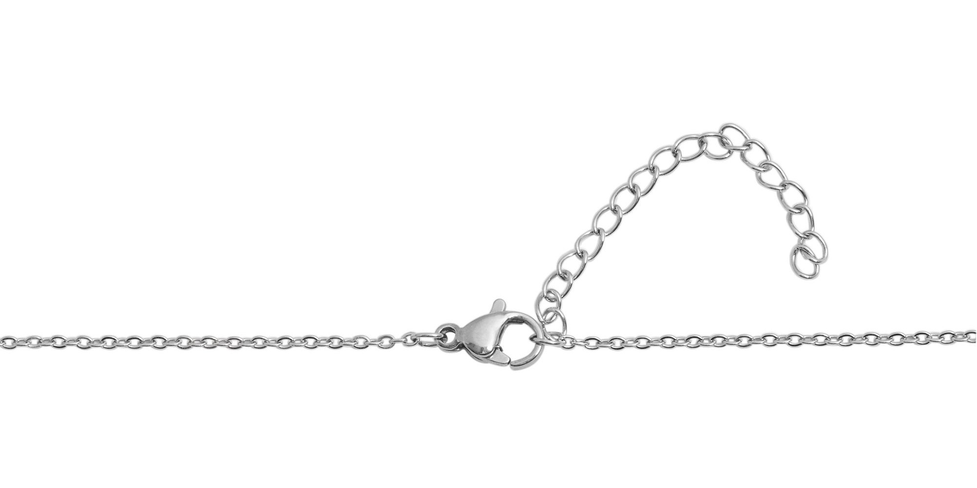 Kette ohne Anhänger ADELIA´S "Damen Halskette – Ankerkette aus Edelstahl 43 cm", silber, Halsketten, Damen, 43cm, Edelstahl, Perfekt als Geschenk zum Valentinstag
