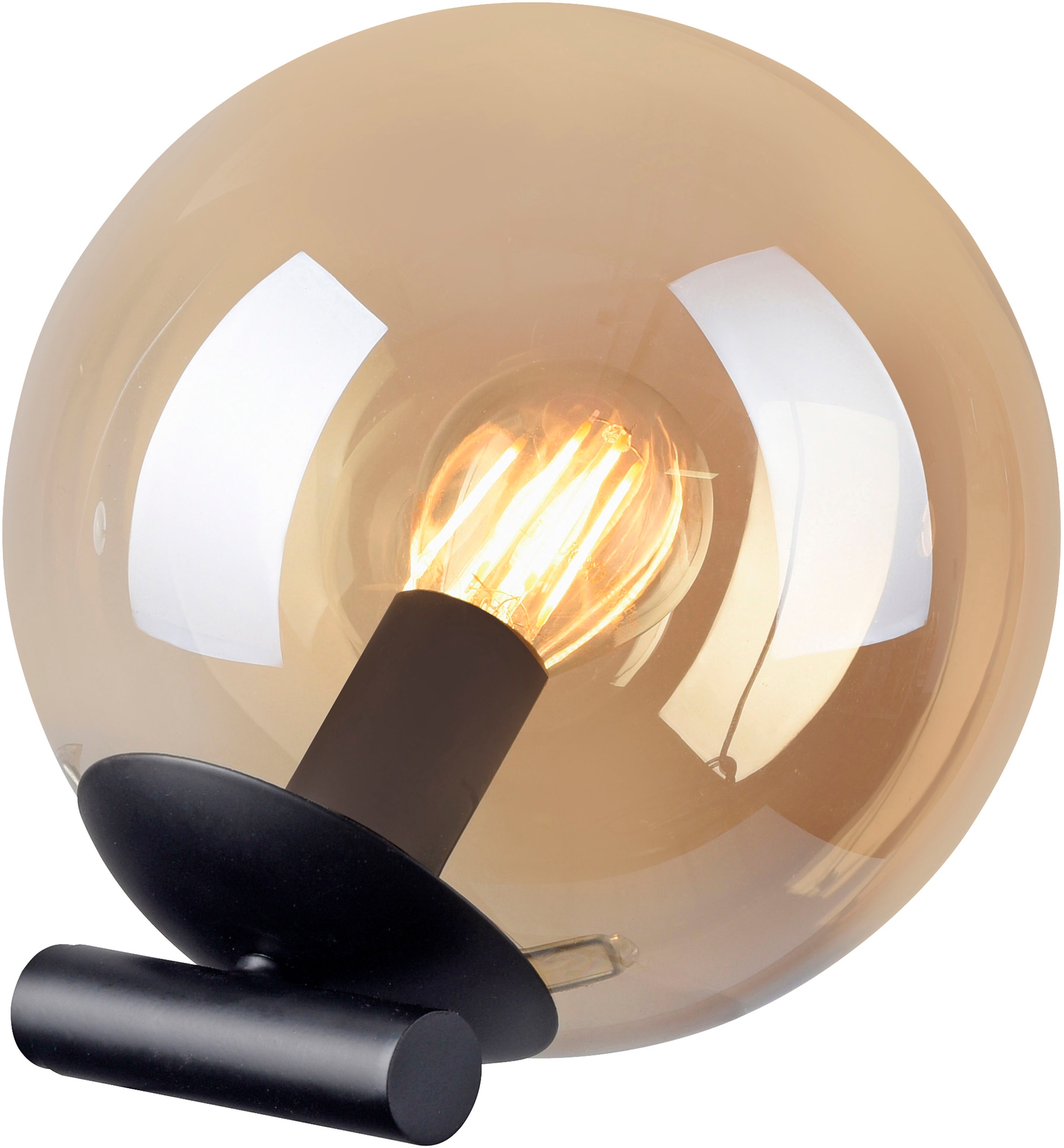 my home Tischleuchte »Nymölla«, 1 flammig, Leuchtmittel E14 | ohne Leuchtmittel, Tischleuchte mit großer Glaskugel, amberfarben oder opal matt weiß