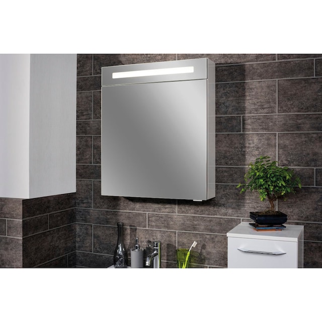 FACKELMANN Spiegelschrank »CL 60 - weiß«, Badmöbel LED-Spiegelschrank, Breite  60 cm, 1 Tür | BAUR
