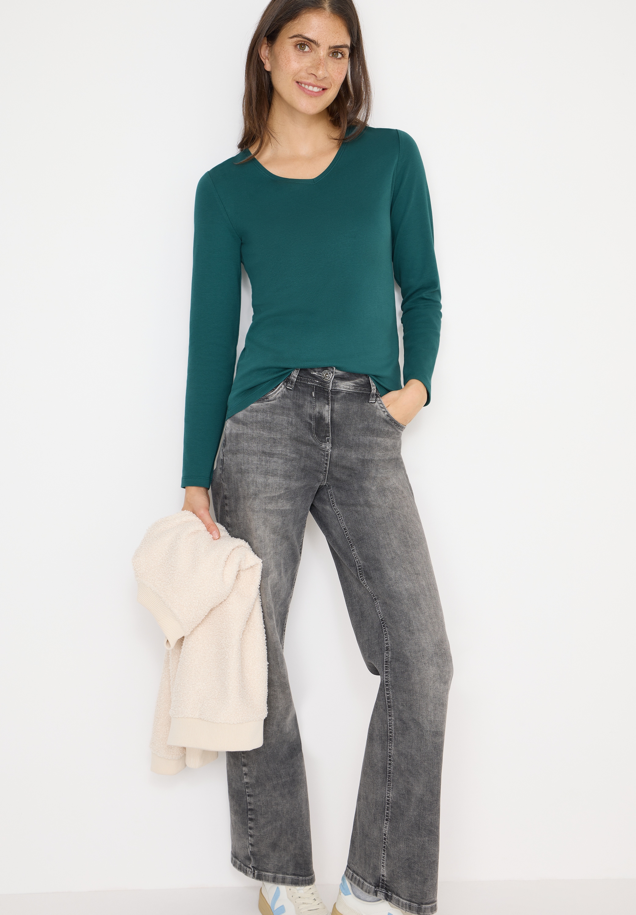 Cecil Langarmshirt aus reiner Baumwolle