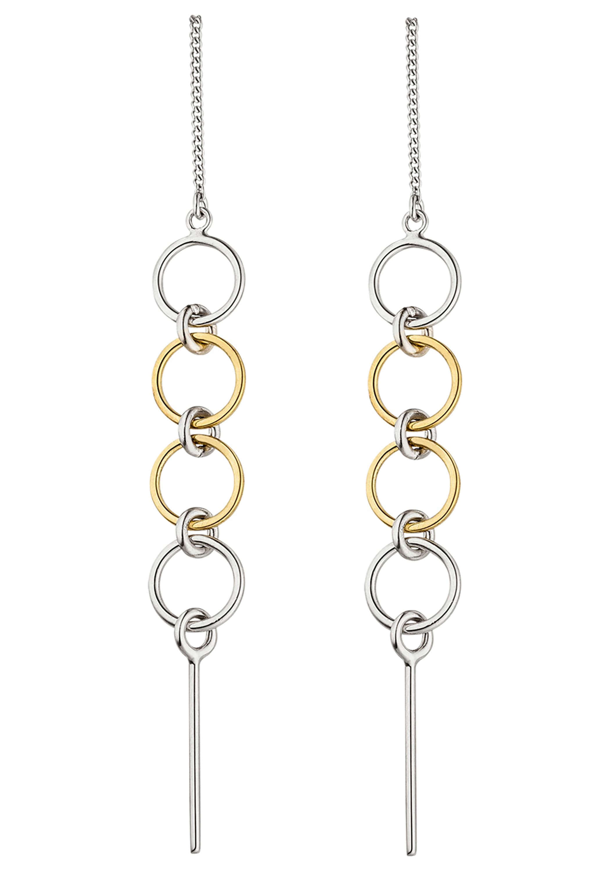 JOBO Paar Ohrhänger 925 Silber bicolor