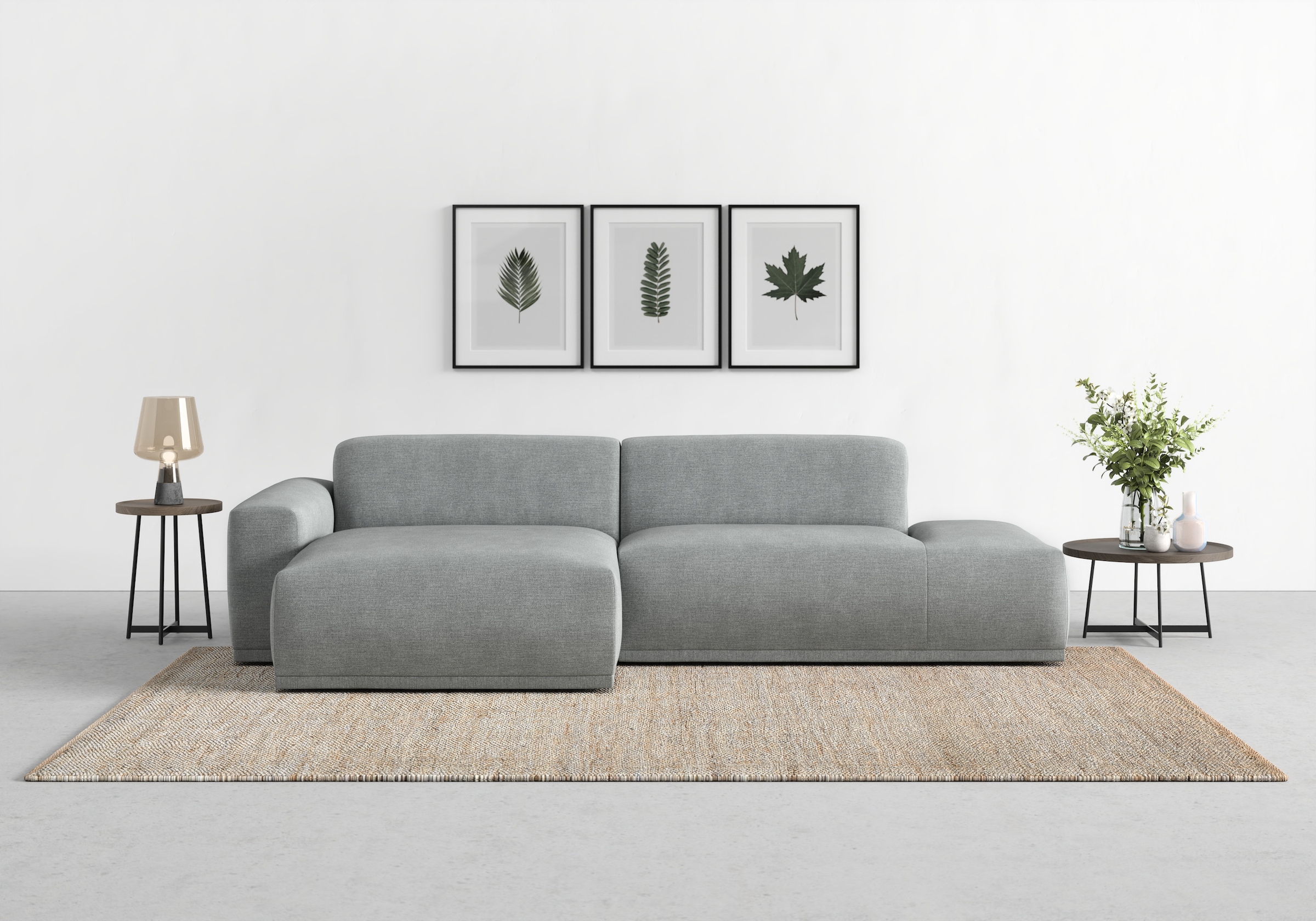 TRENDMANUFAKTUR Ecksofa "Braga, mit hochwertigem Kaltschaum, L-Form, Japandi-Design" modernes Sofa, Couch mit hohem Sitzkomfort, 275/72/160 cm (B/H/T)